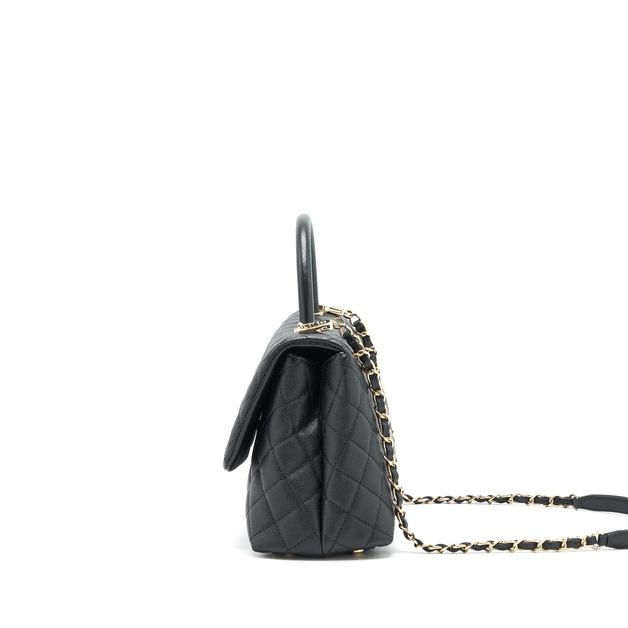 Chanel Medium Coco Handle Caviar Black L