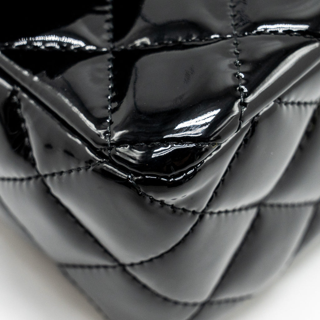 Chanel Mini Rectangular Flap Bag Patent Black L