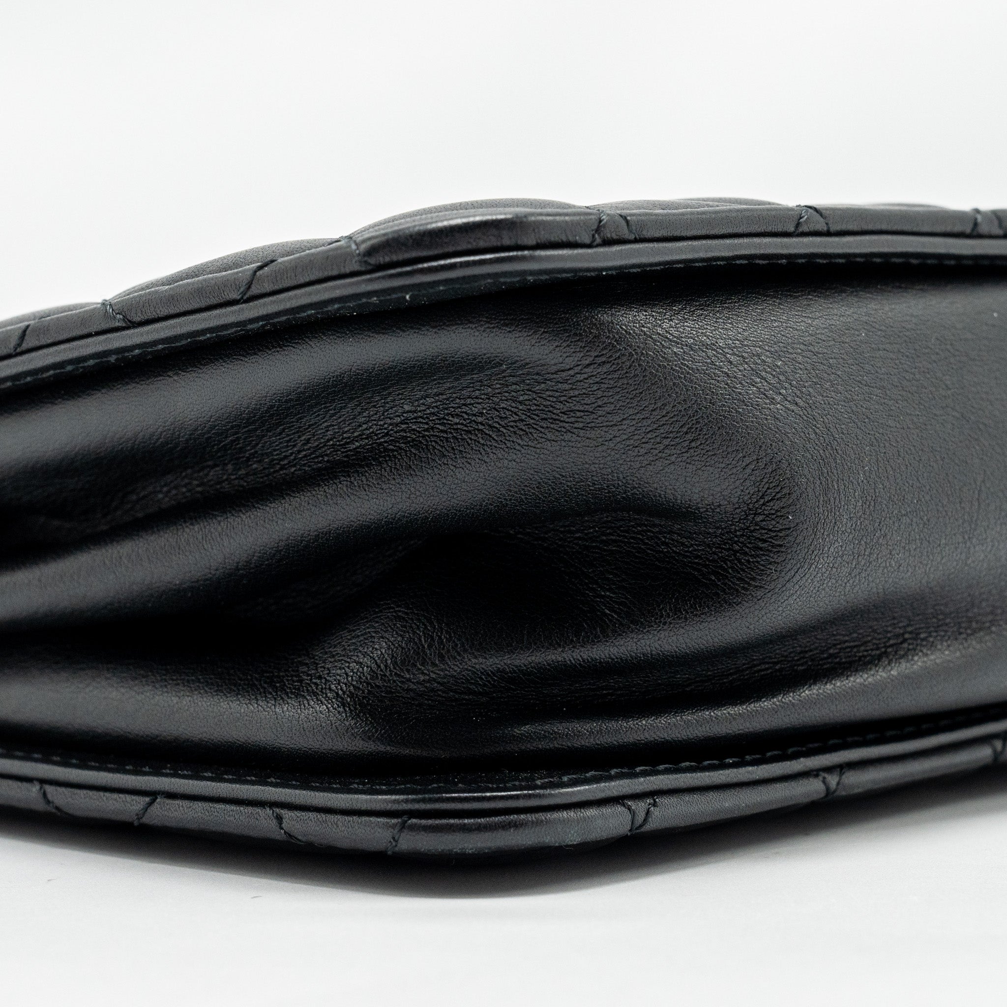 CHANEL Giant CC Logo Mini Tote Bag Lambskin Black