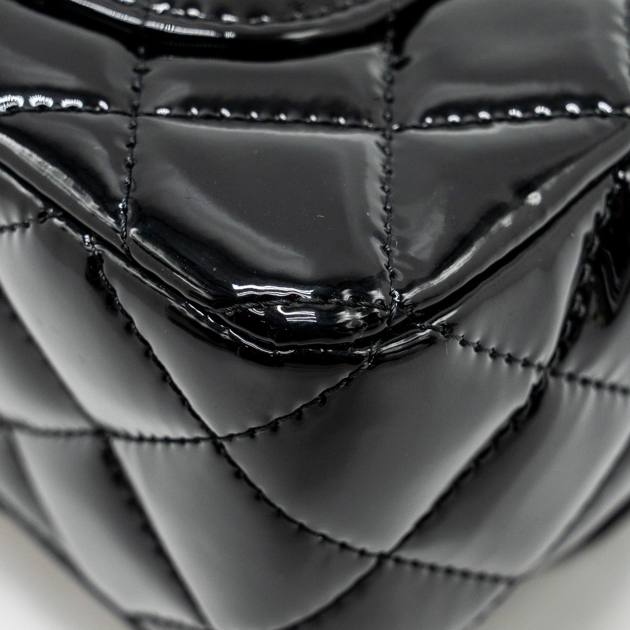 Chanel Mini Rectangular Flap Bag Patent Black L