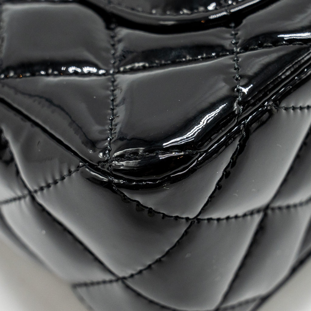 Chanel Mini Rectangular Flap Bag Patent Black L