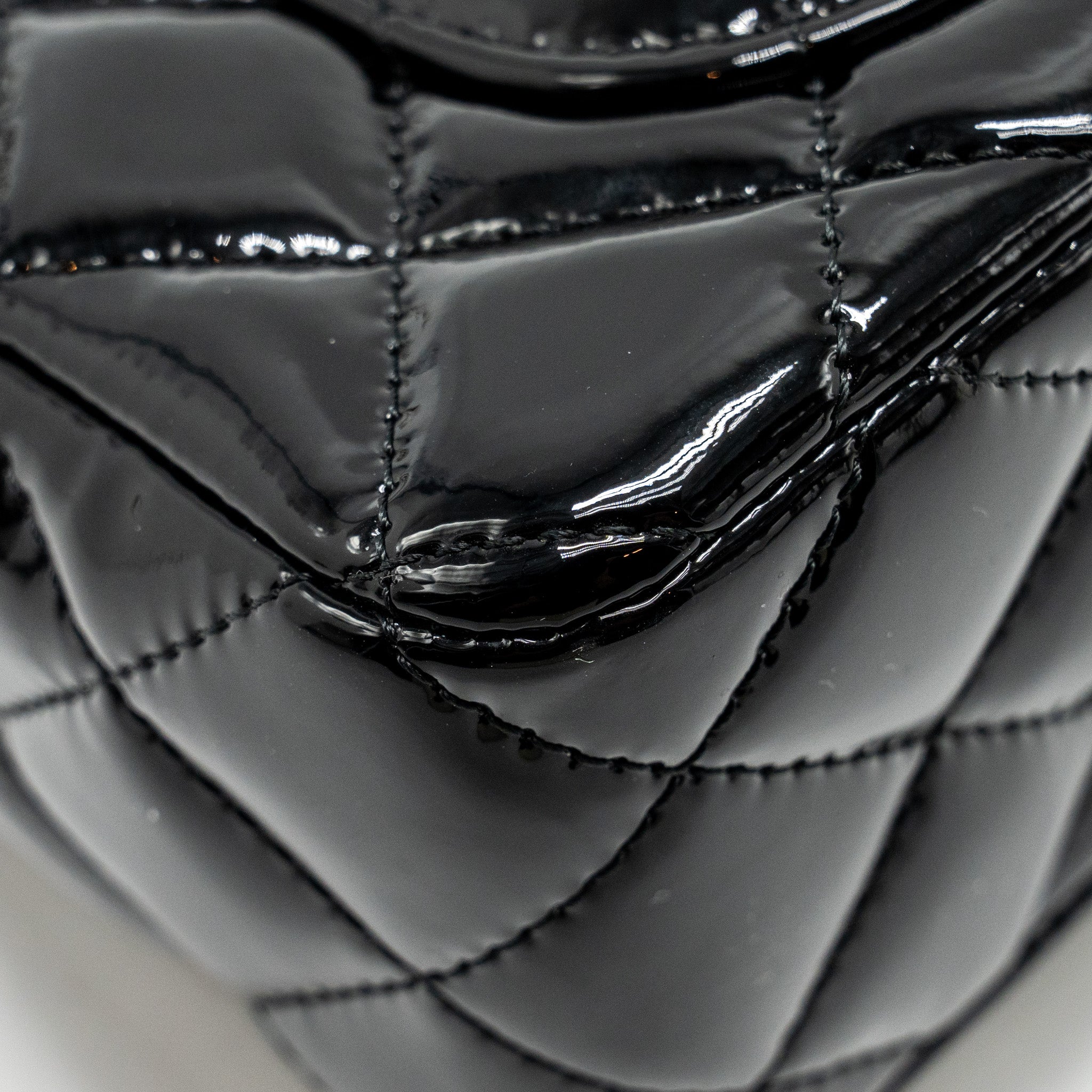 Chanel Mini Rectangular Flap Bag Patent Black L