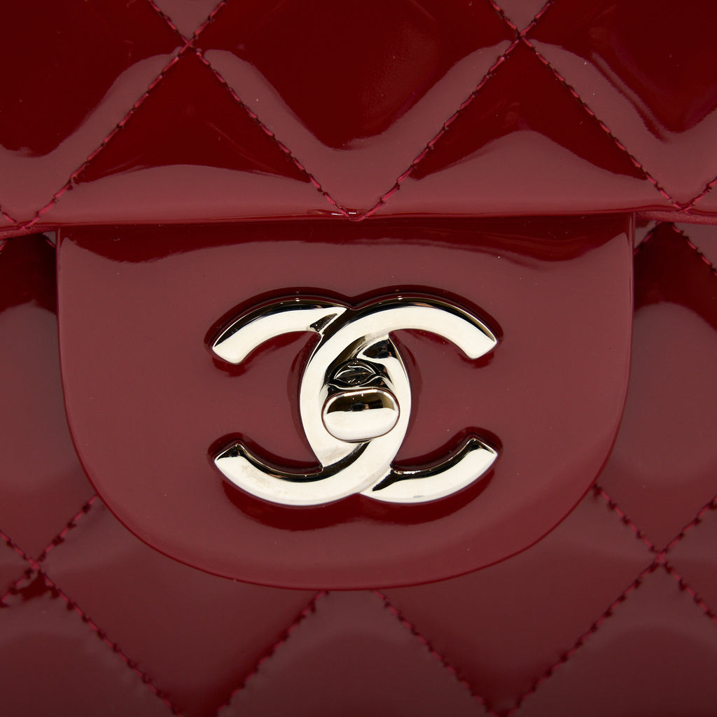 Chanel Jumbo Classic Flap Bag Patent Red