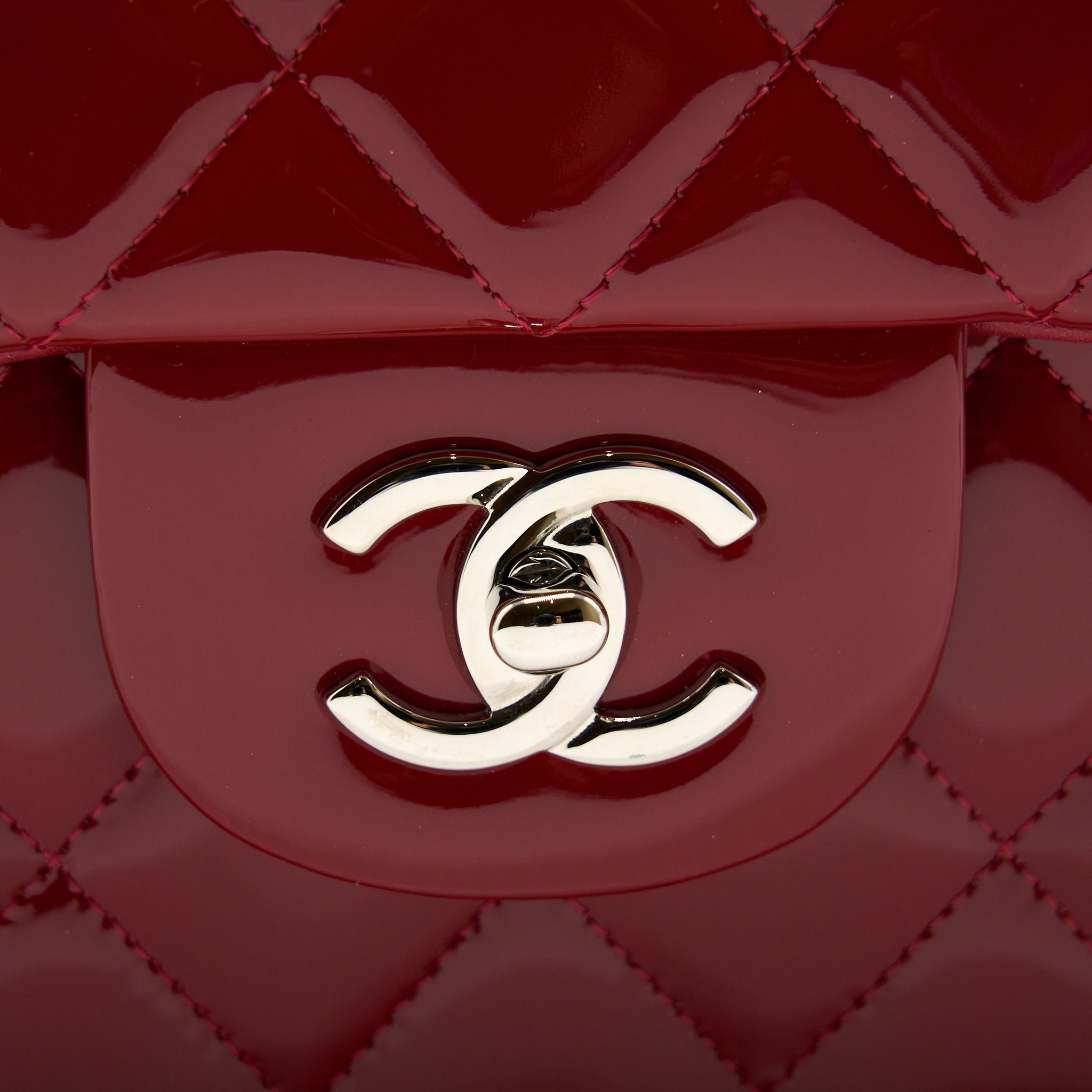 Chanel Jumbo Classic Flap Bag Patent Red