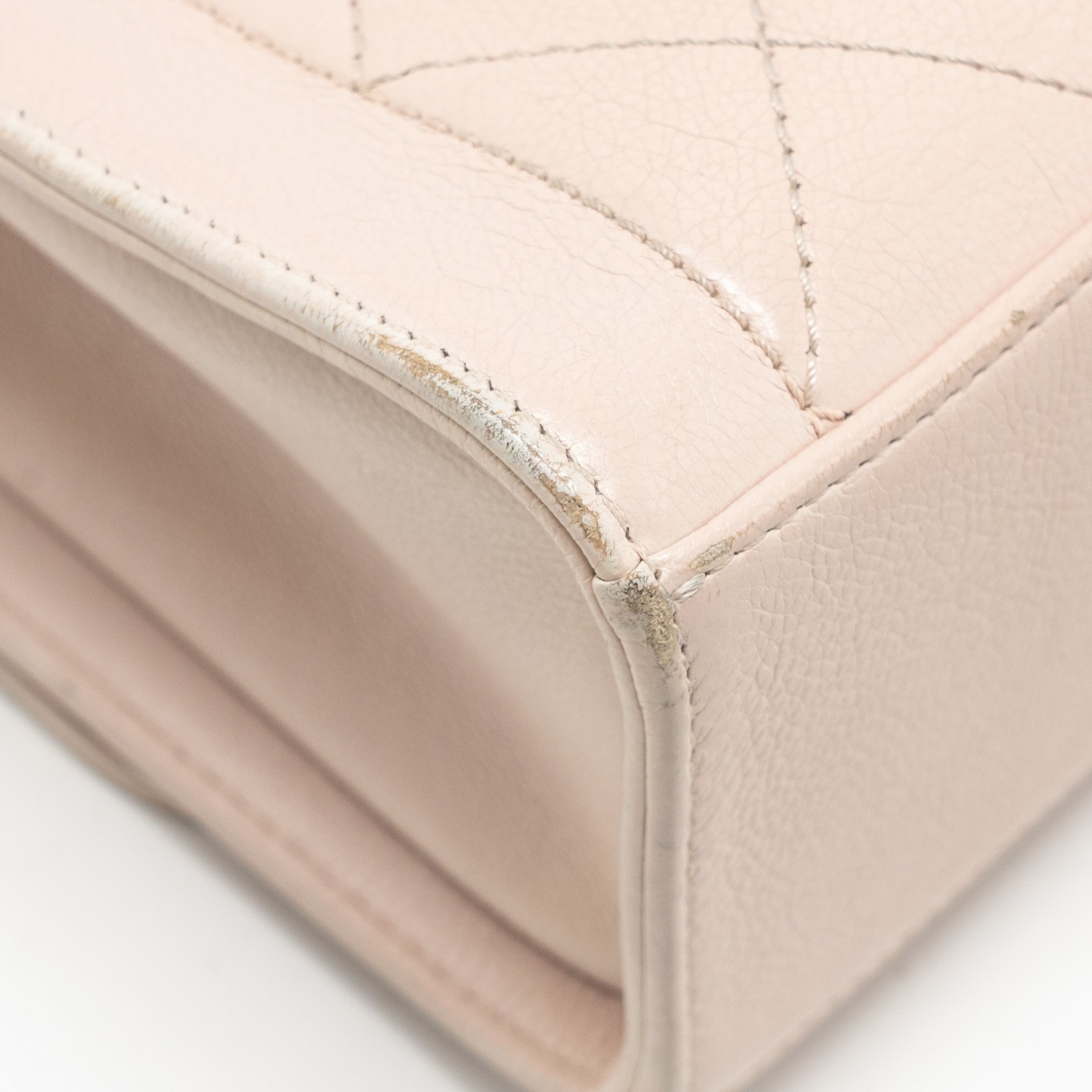Chanel 17C Click Label Shoulder Bag Calfskin Light Pink L