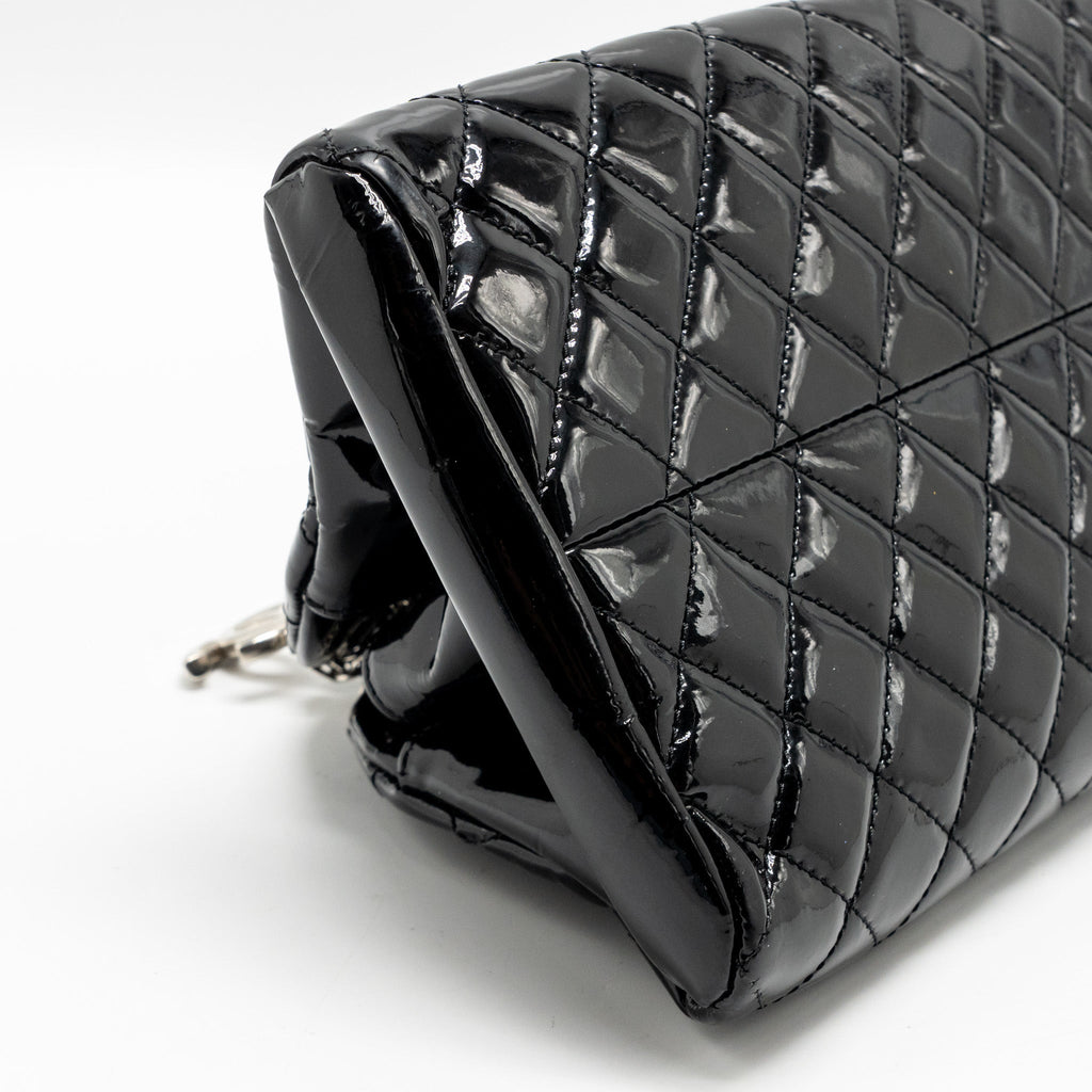 Chanel Just Mademoiselle Bowling Bag Patent Black