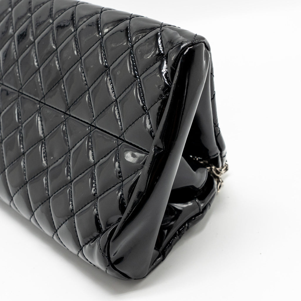 Chanel Just Mademoiselle Bowling Bag Patent Black