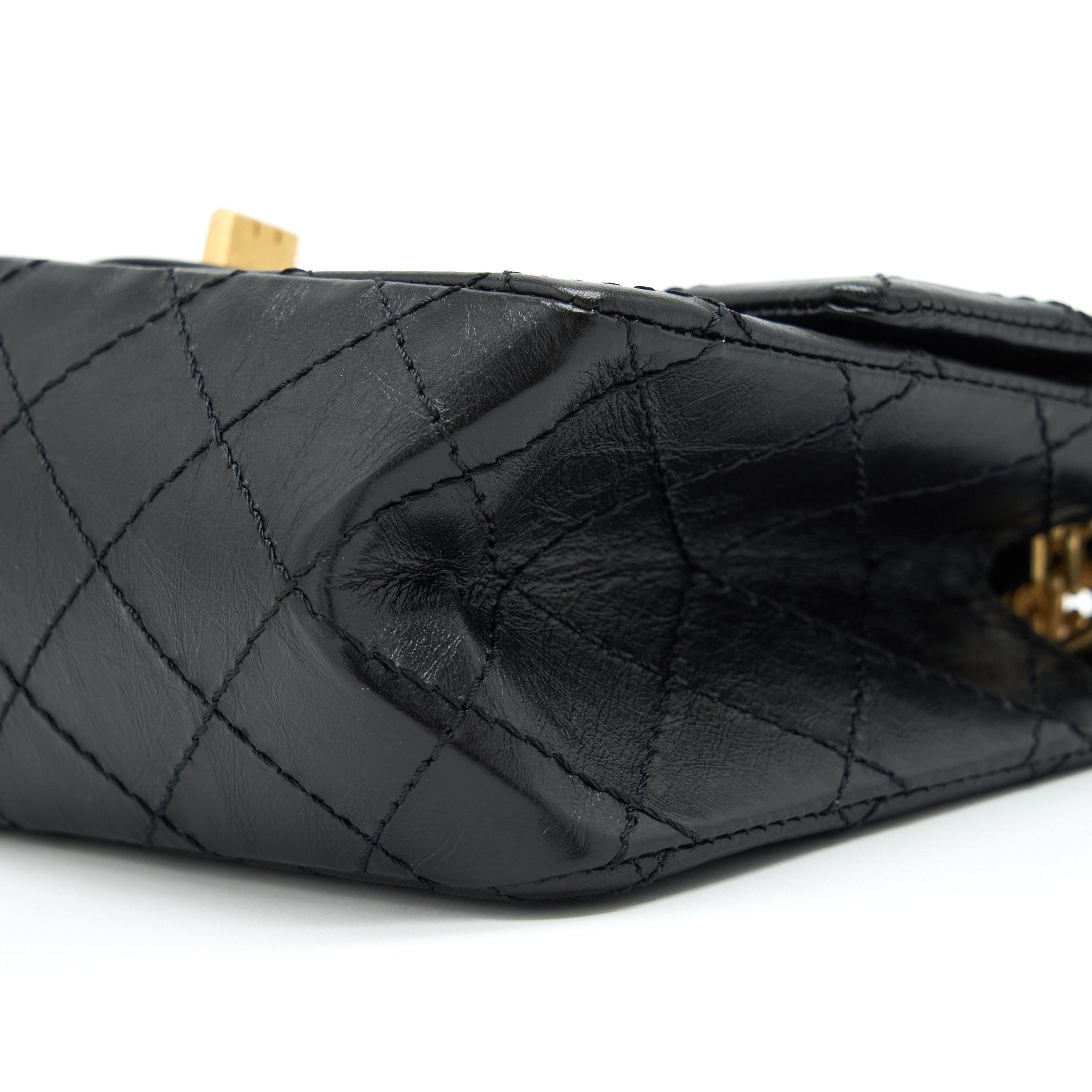 Chanel Mini 2.55 Reissue Flap Bag Aged Calfskin Black Brushed