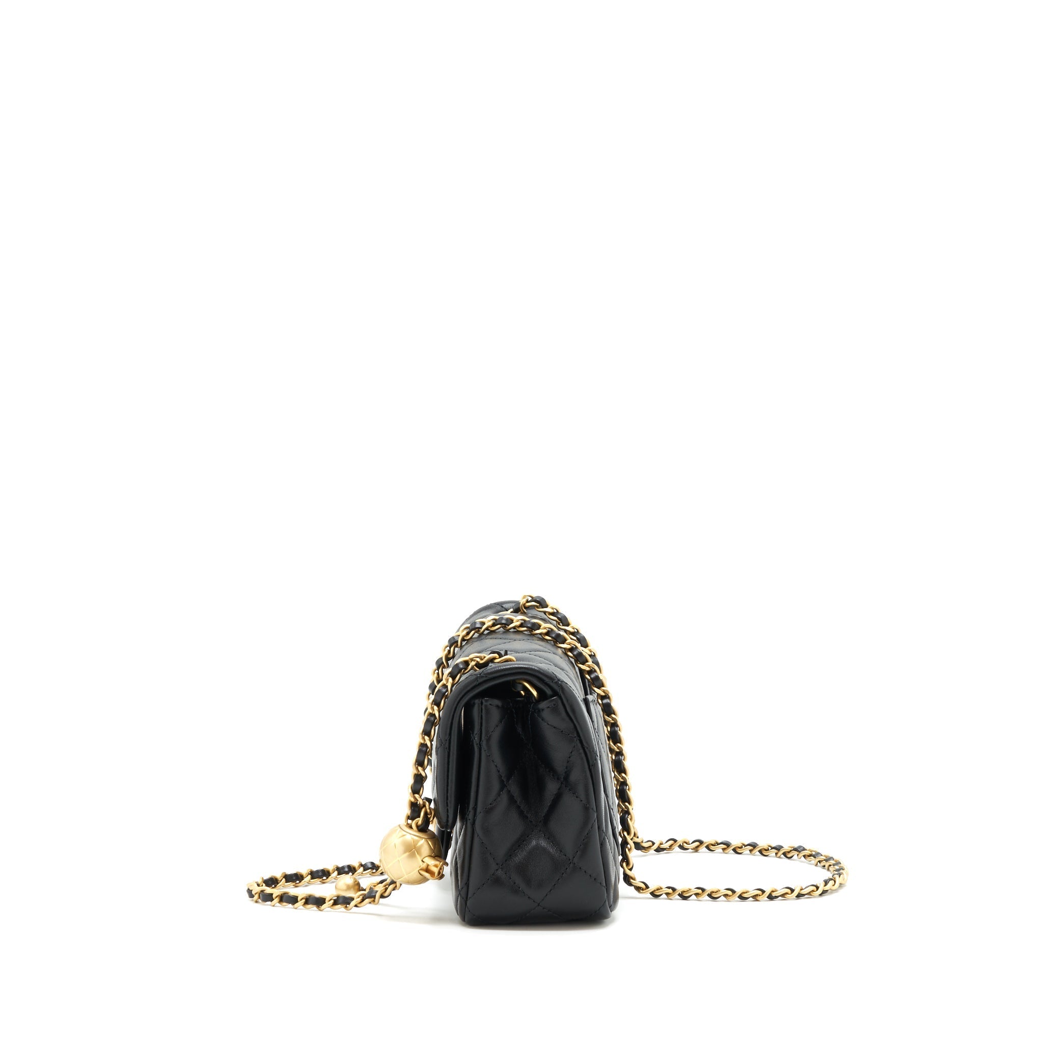 Chanel 22C pearl crush mini Rectangular Lambskin Black