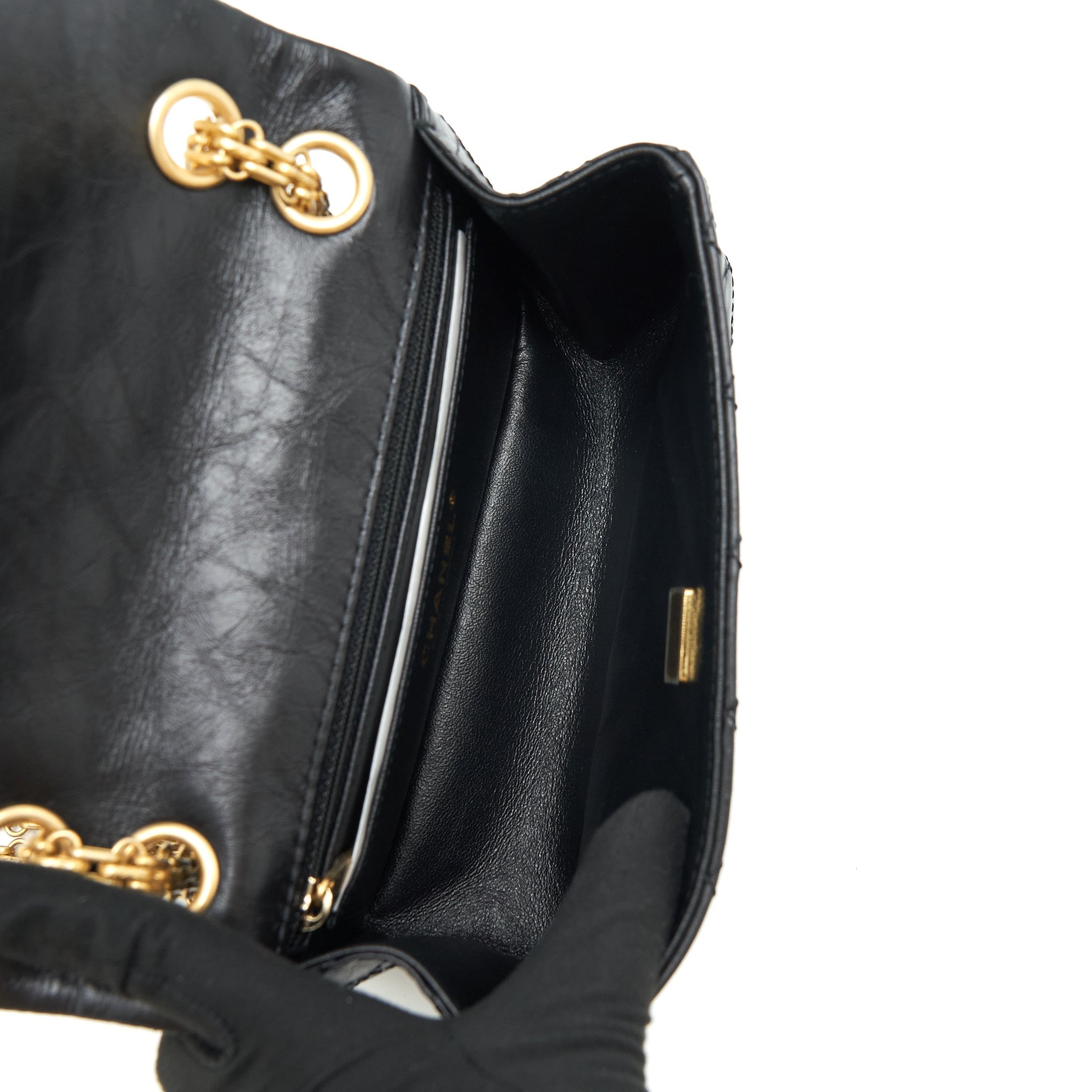 Chanel Mini 2.55 Reissue Flap Bag Aged Calfskin Black Brushed