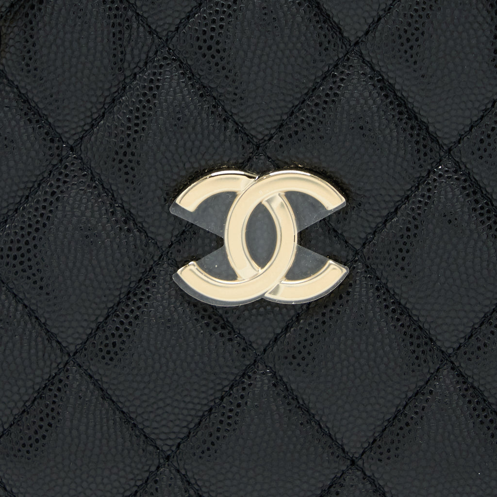 Chanel Mini Bucket Tote Bag Caviar Black L (Microchip)