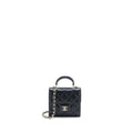 Chanel Top Handle Mini Flap Chain Bag Lambskin Black L