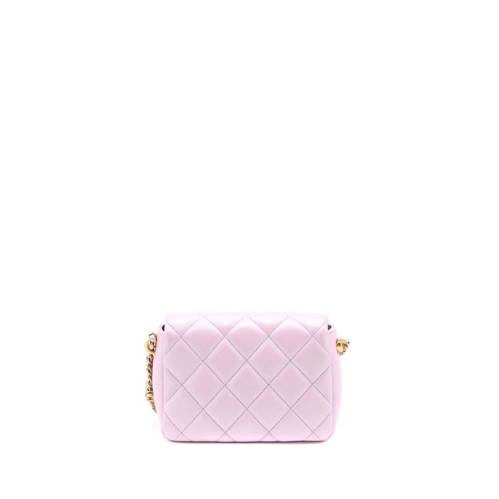 Chanel 21K My Perfect Mini Flap Bag Caviar Pink  (Microchip)