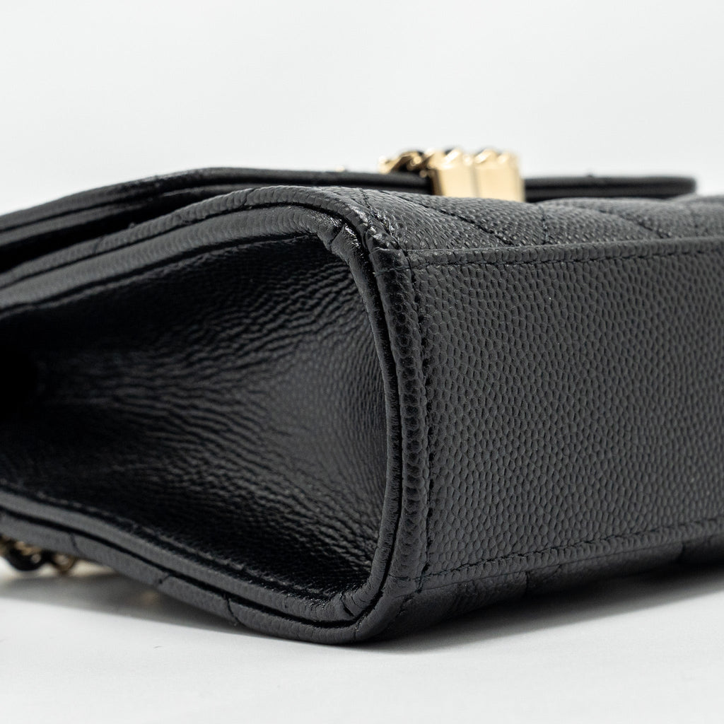 Chanel Top Handle Mini Flap Bag with Chain caviar black L (microchip)