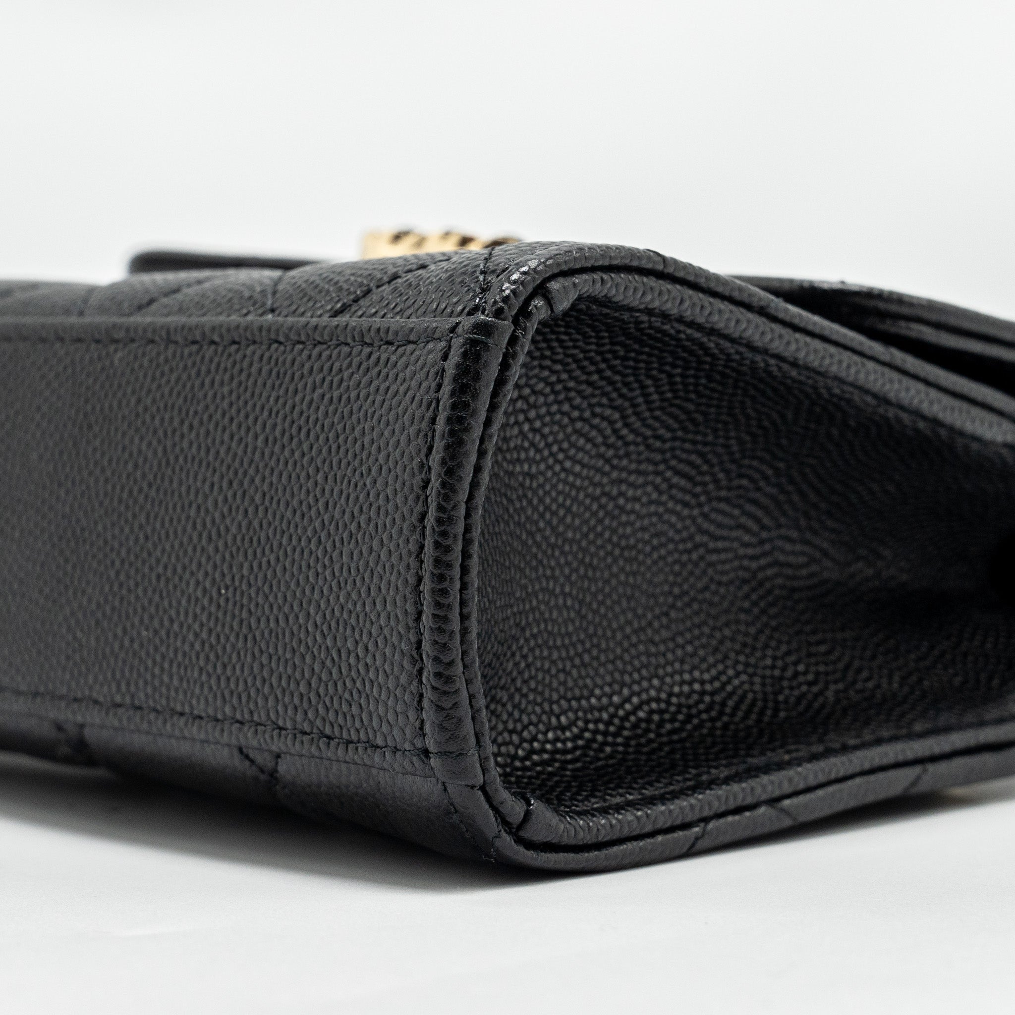 Chanel Top Handle Mini Flap Bag with Chain caviar black L (microchip)