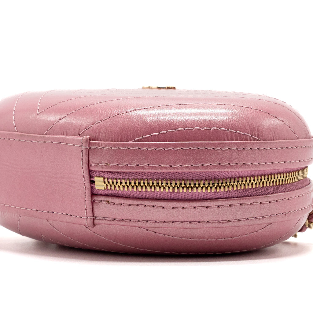 Chanel Oval Chevron Bag Lambskin Pink L