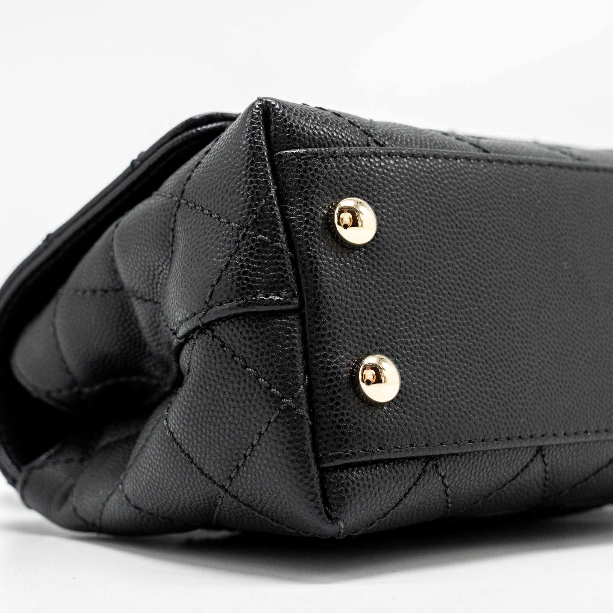 Chanel Mini Coco Handle Caviar Black L (Microchip)