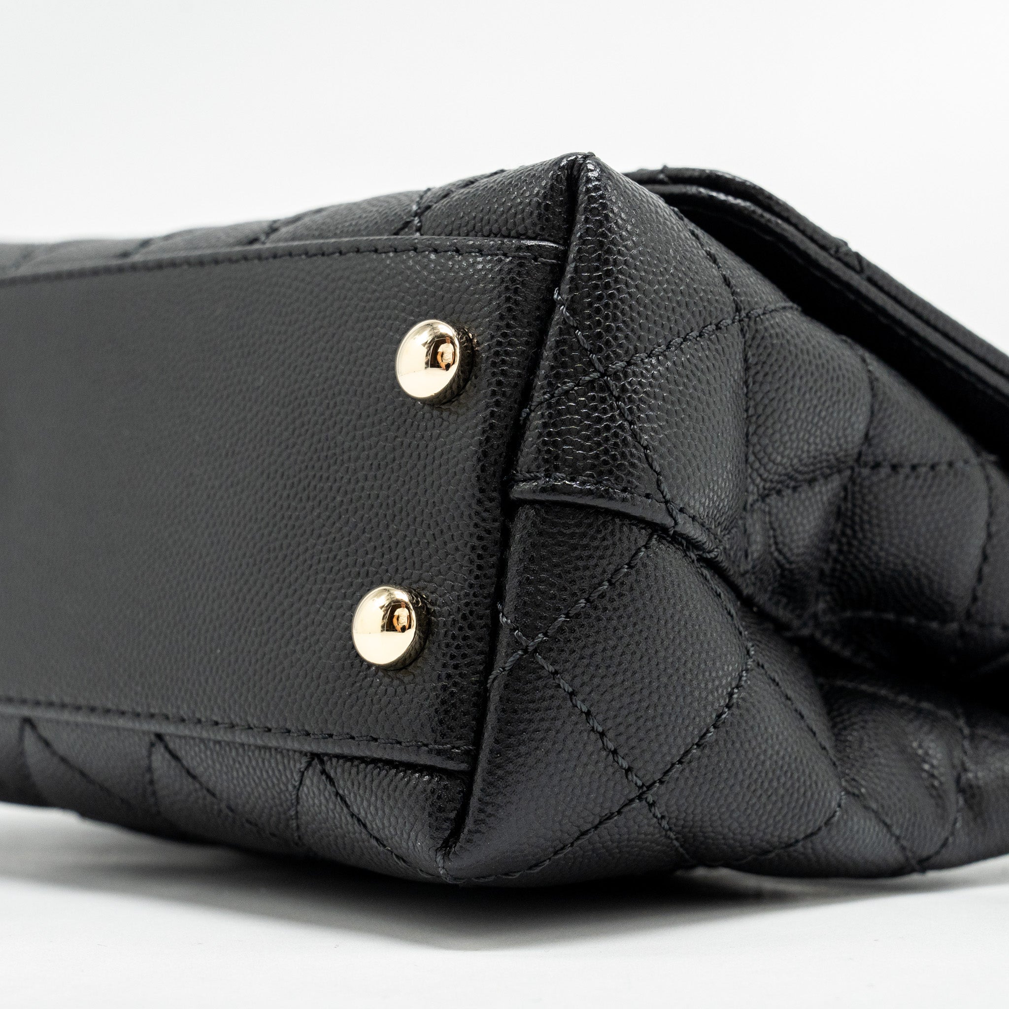 Chanel Mini Coco Handle Caviar Black L (Microchip)