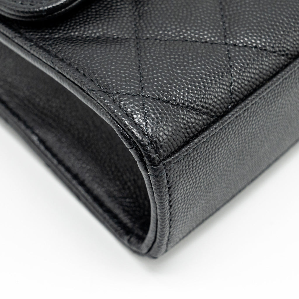 Chanel Top Handle Mini Flap Bag with Chain caviar black L (microchip)