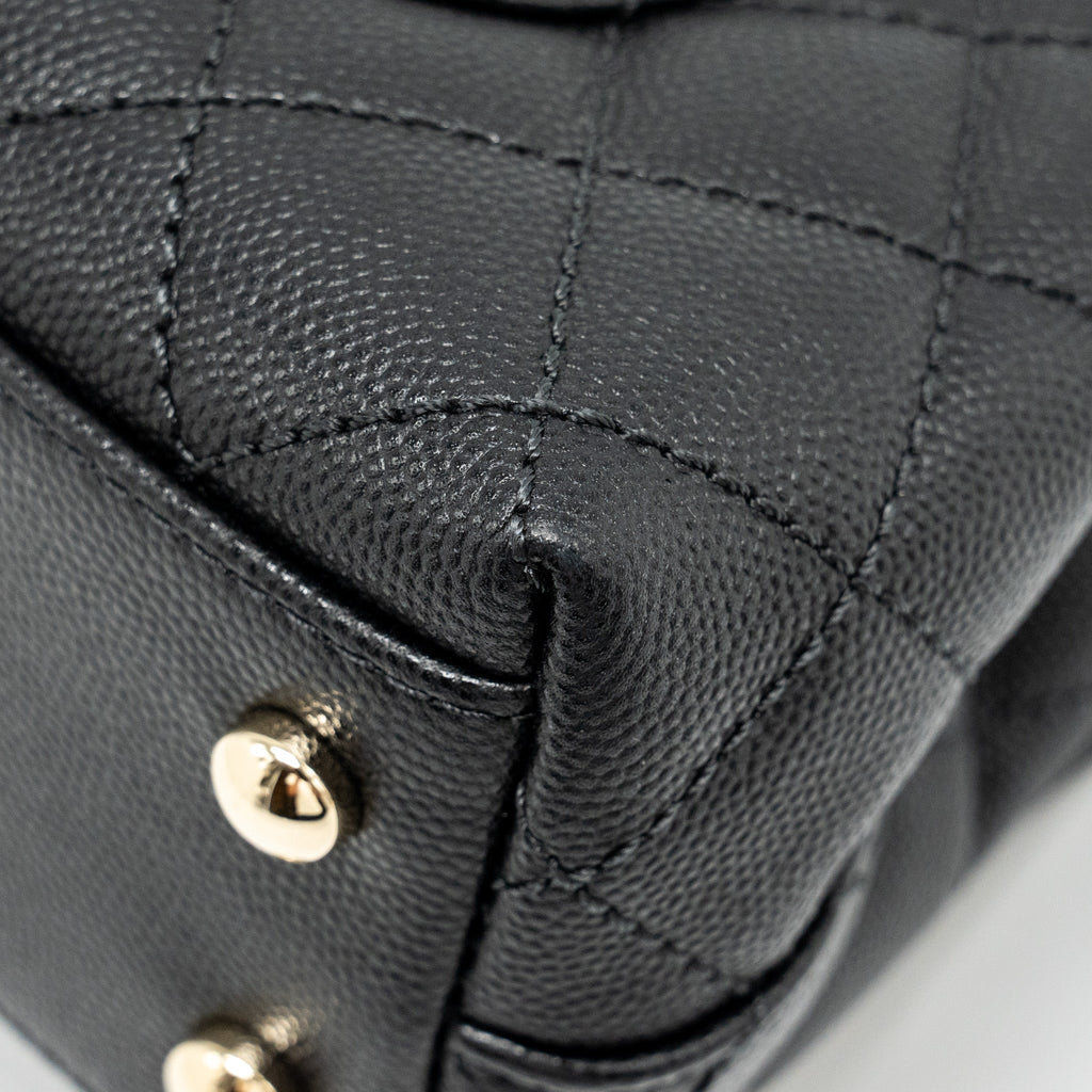 Chanel Mini Coco Handle Caviar Black L (Microchip)