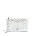 Chanel Maxi Classic Single Flap Bag Lambskin Silver