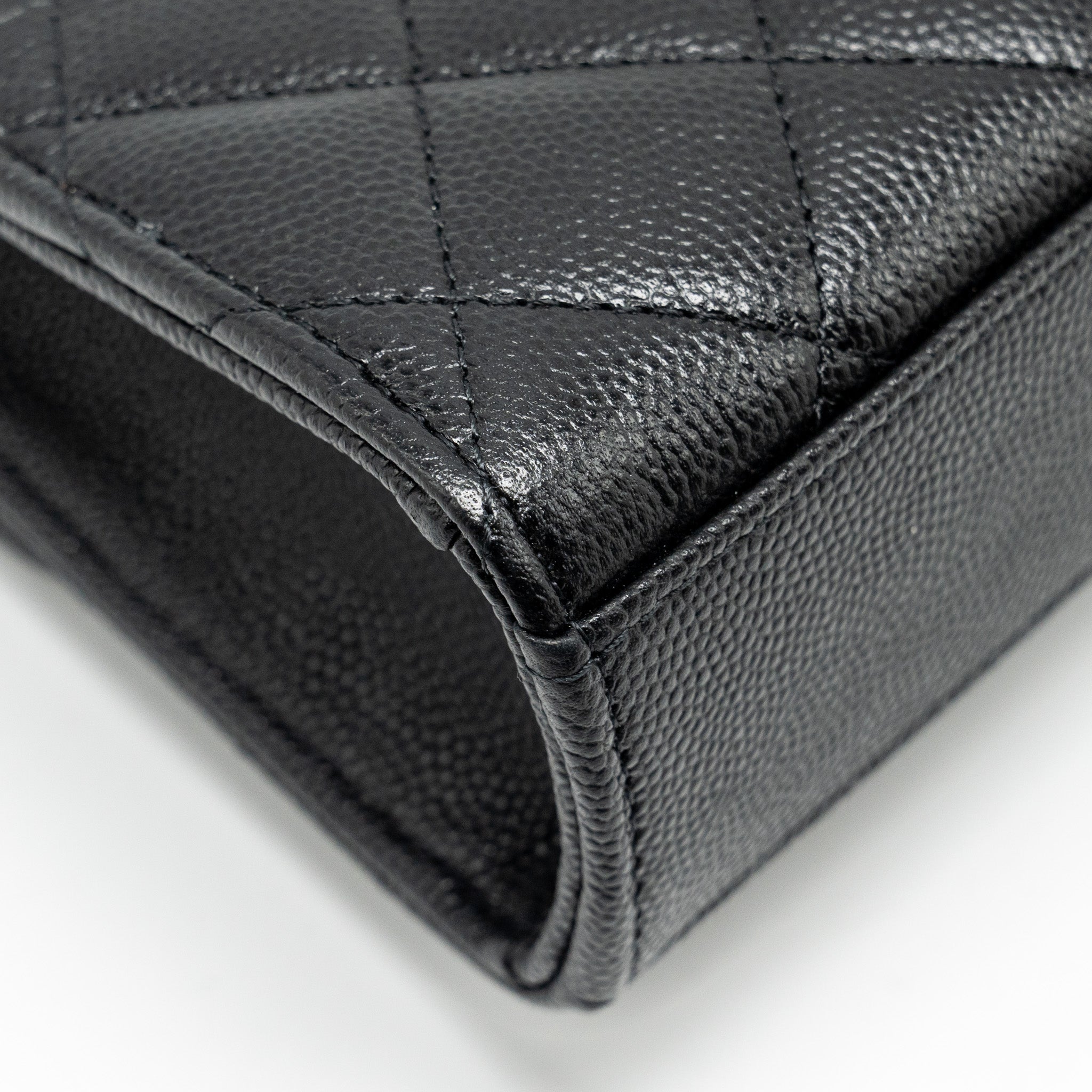 Chanel Top Handle Mini Flap Bag with Chain caviar black L (microchip)