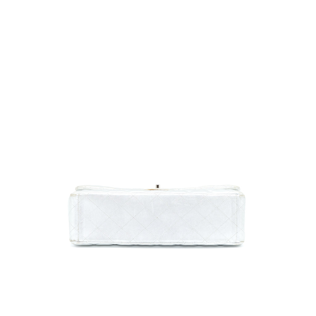 Chanel Maxi Classic Single Flap Bag Lambskin Silver