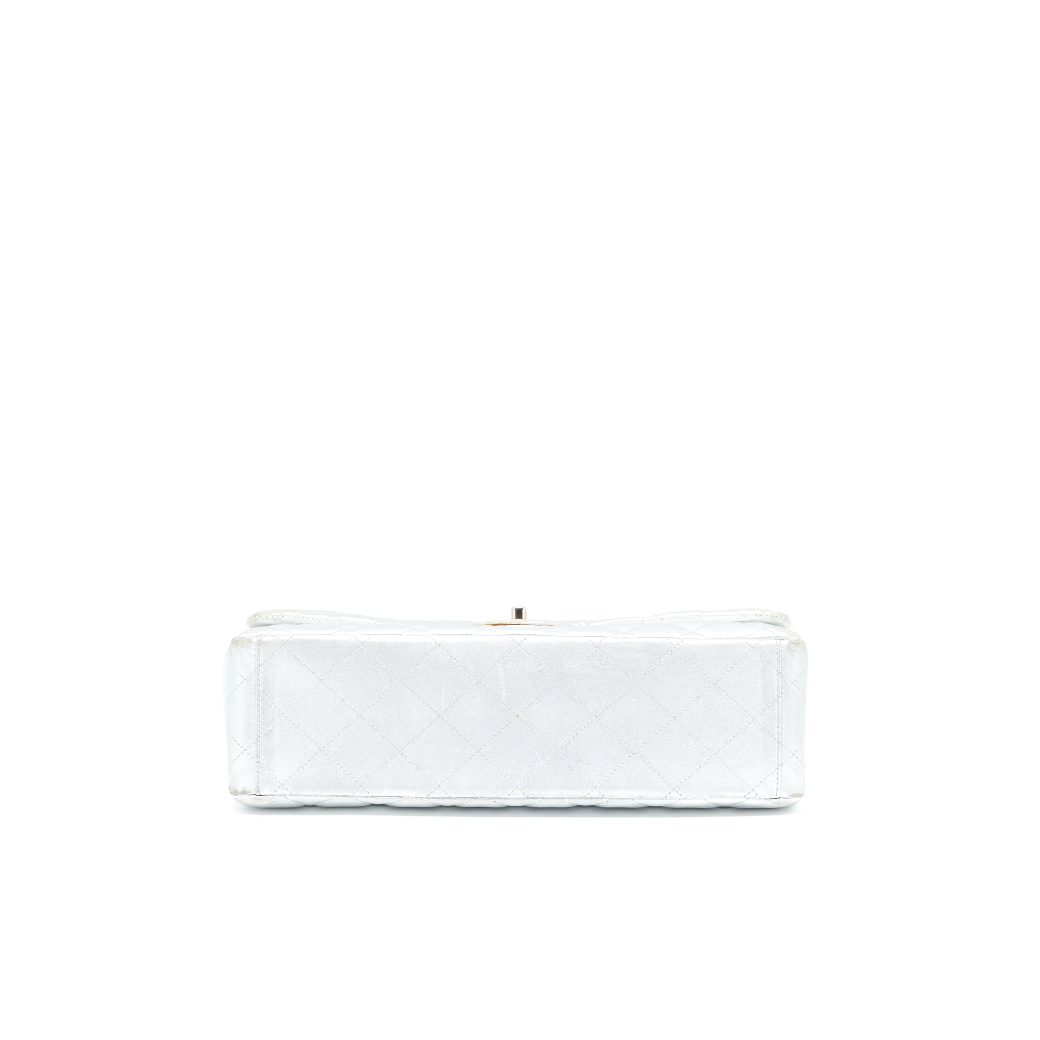 Chanel Maxi Classic Single Flap Bag Lambskin Silver