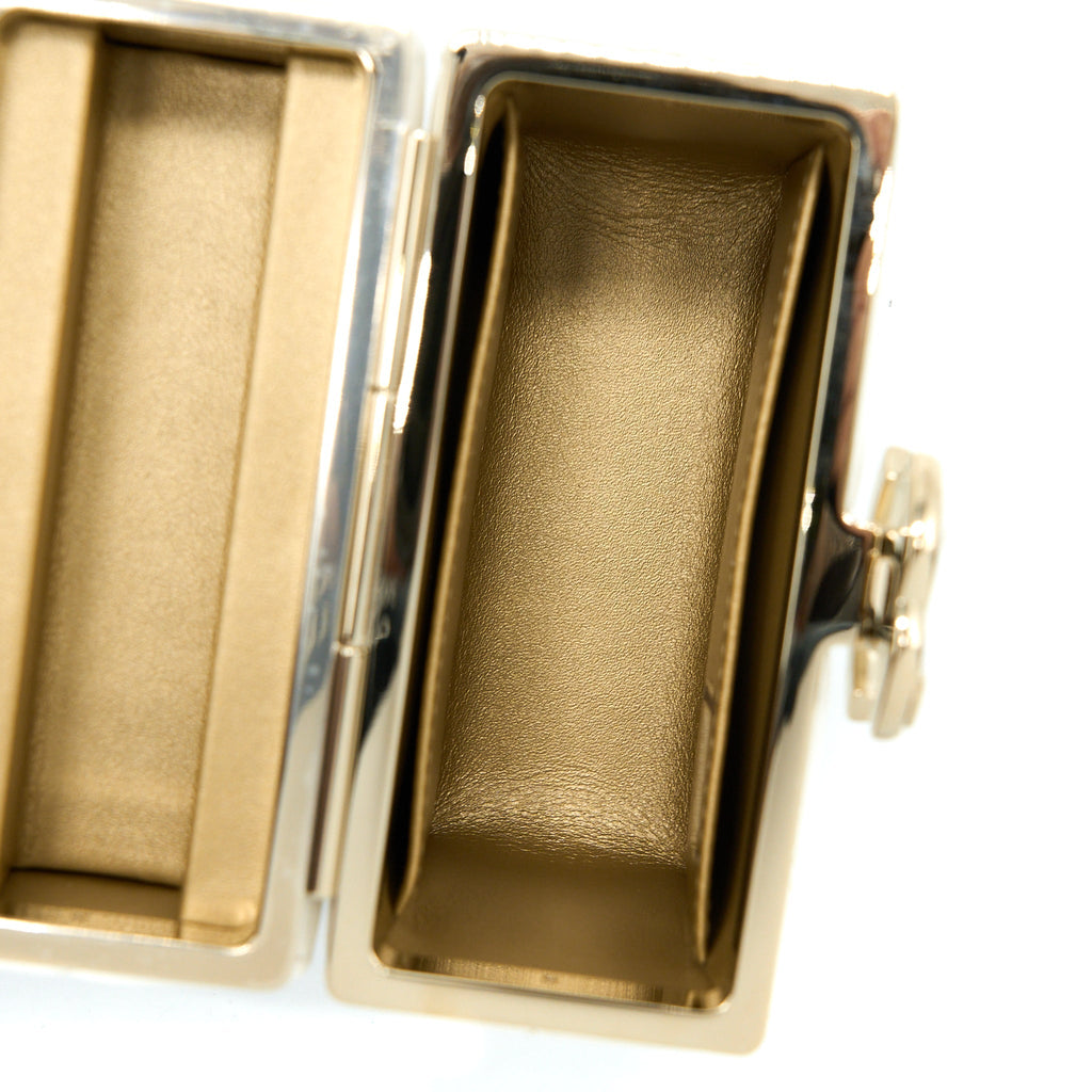 Chanel 22P Quilted Mini Box Vanity With Chain Lambskin White L
