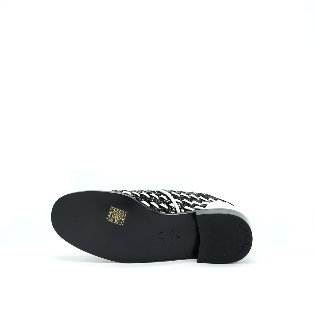 Chanel Size 39 Patent Black/White Loafer