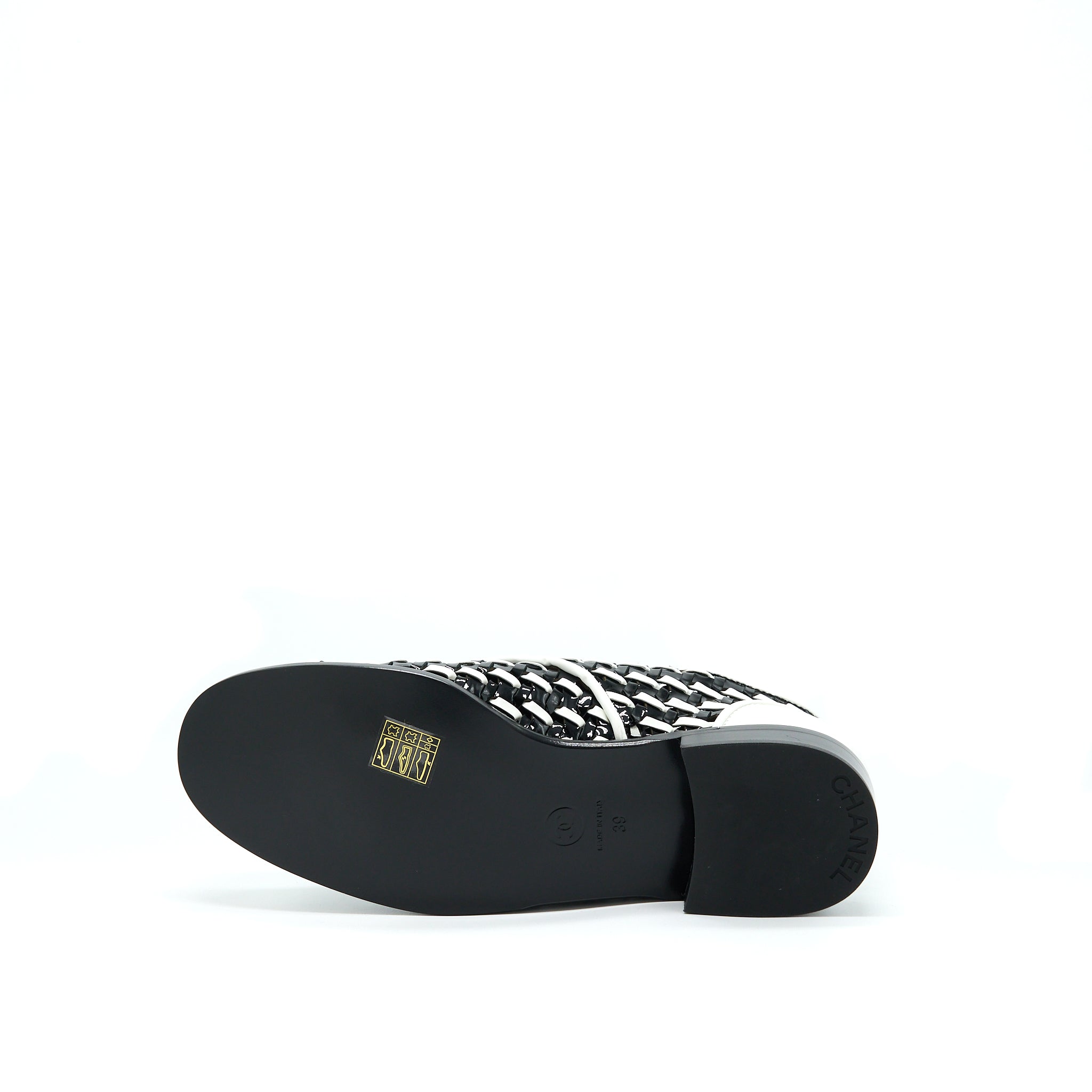 Chanel Size 39 Patent Black/White Loafer