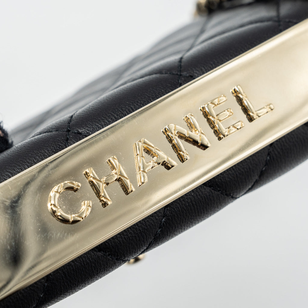 Chanel Mini Trendy CC Wallet On Chain Lambskin Black L (microchip)