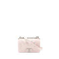 Chanel Chevron Small Boy Bag Limited Edition Lambskin Light Pink