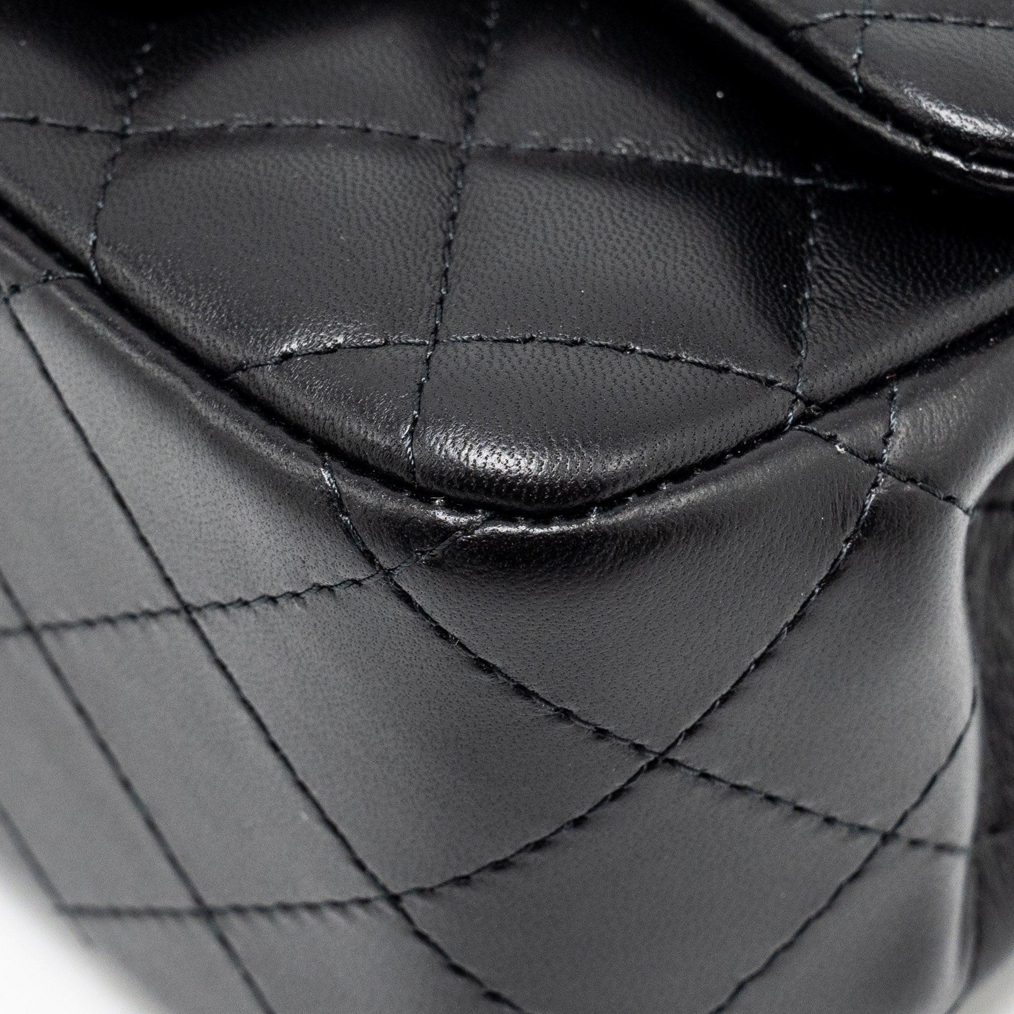 Chanel mini square flap bag lambskin black L (microchip)