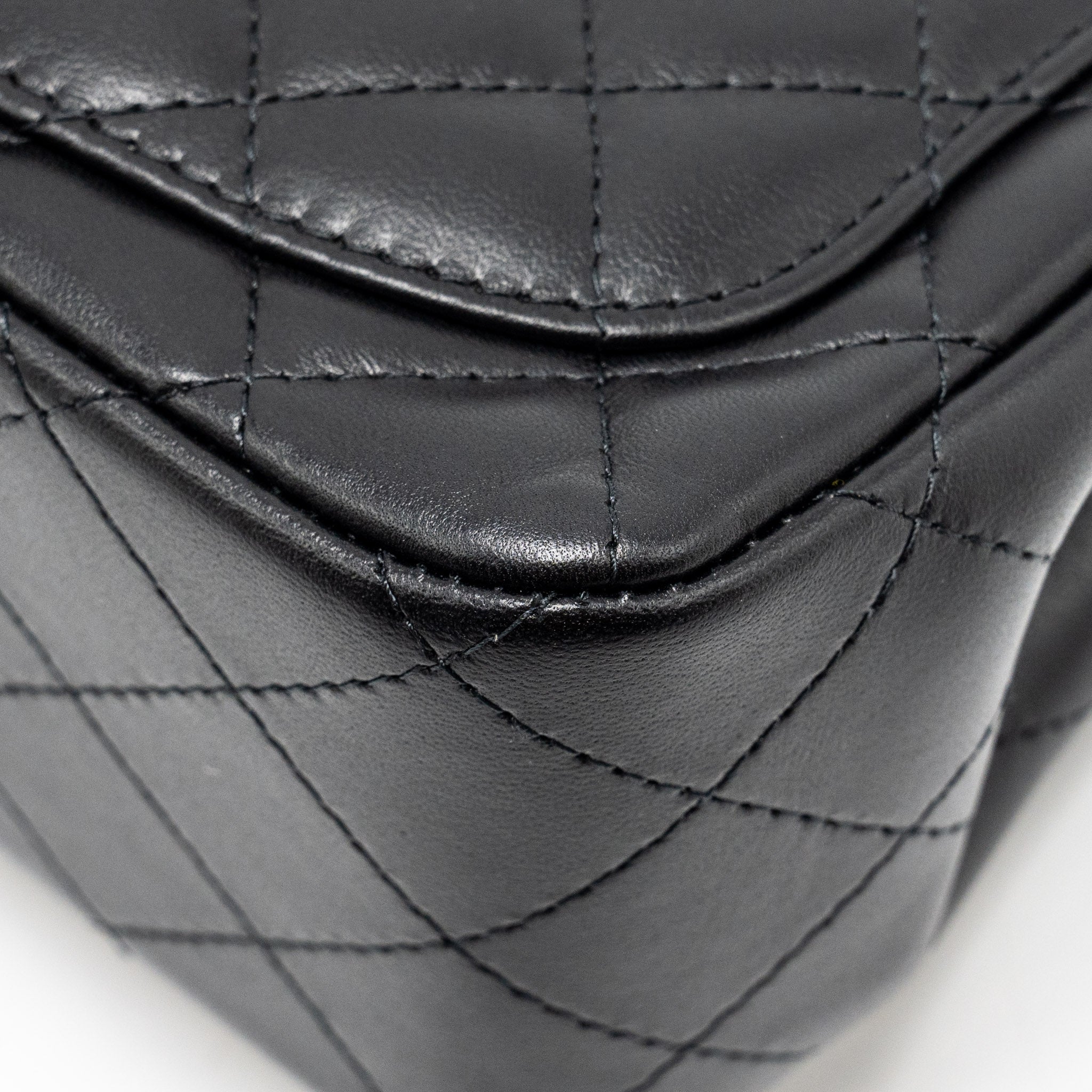 Chanel mini square flap bag lambskin black L (microchip)