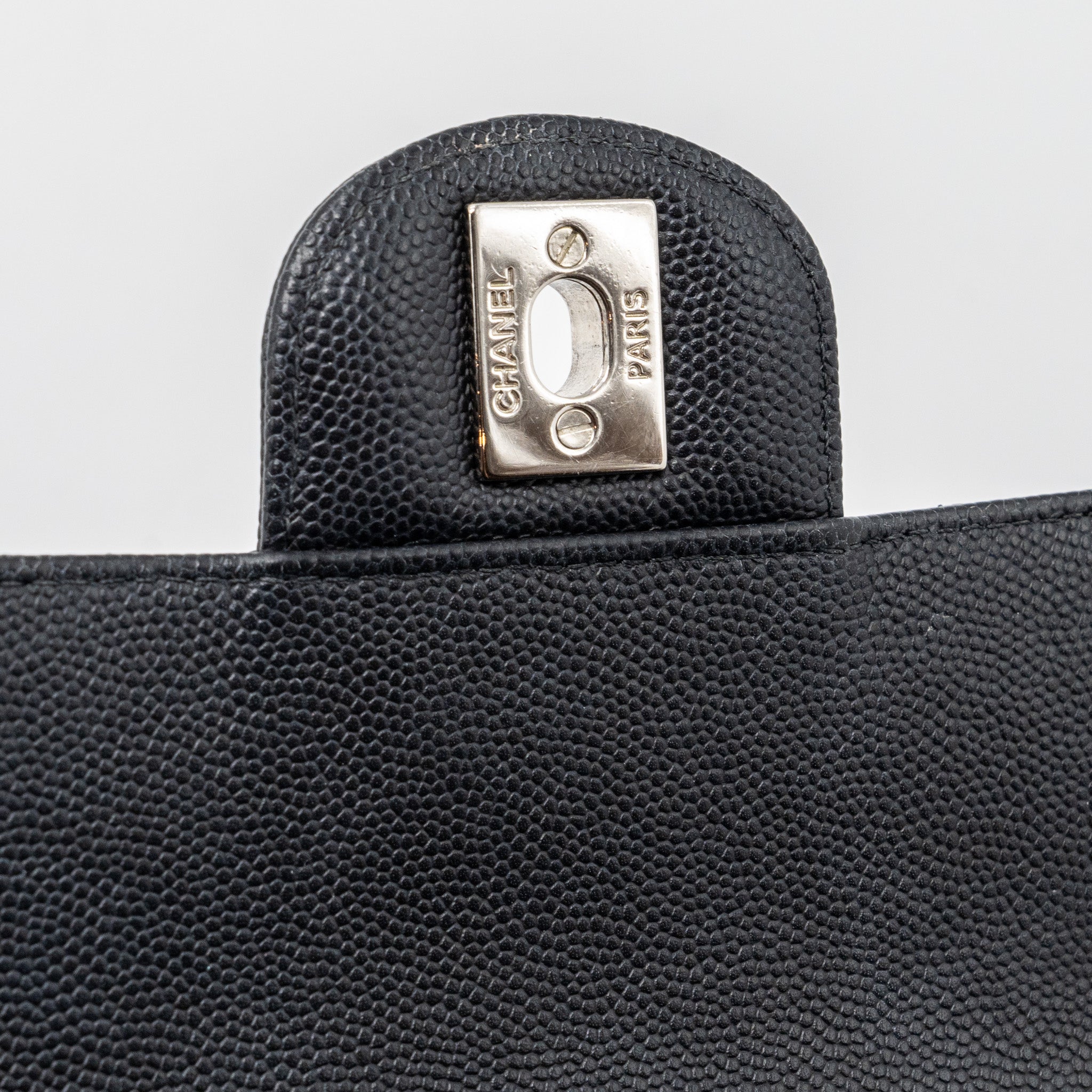 Chanel Mini Rectangular Flap Bag Chevron Caviar Black