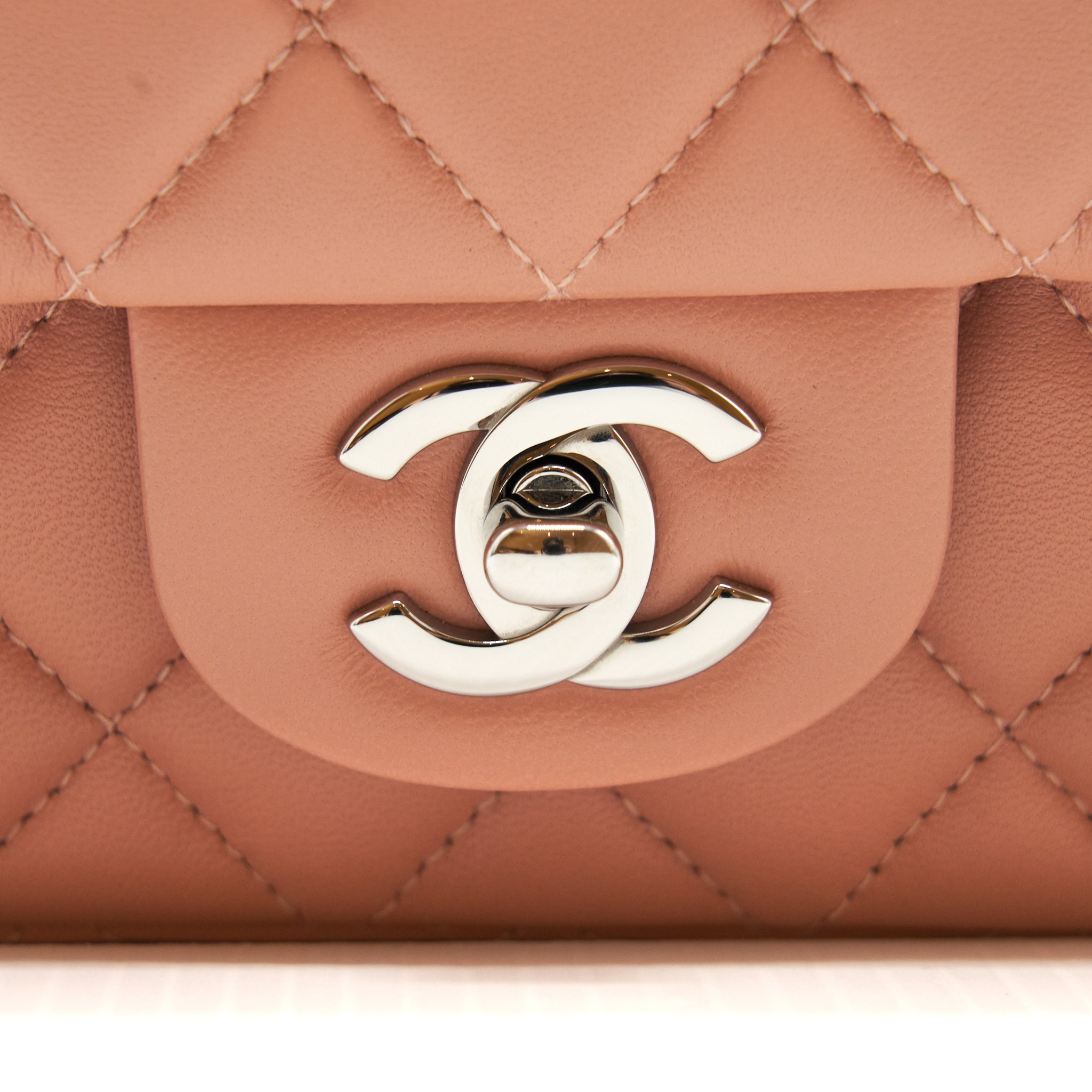 Chanel Mini rectangular Flap bag Lambskin pink