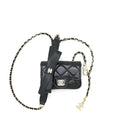 Chanel Mini Flap Belt Bag With Ribbon Lambskin Black L