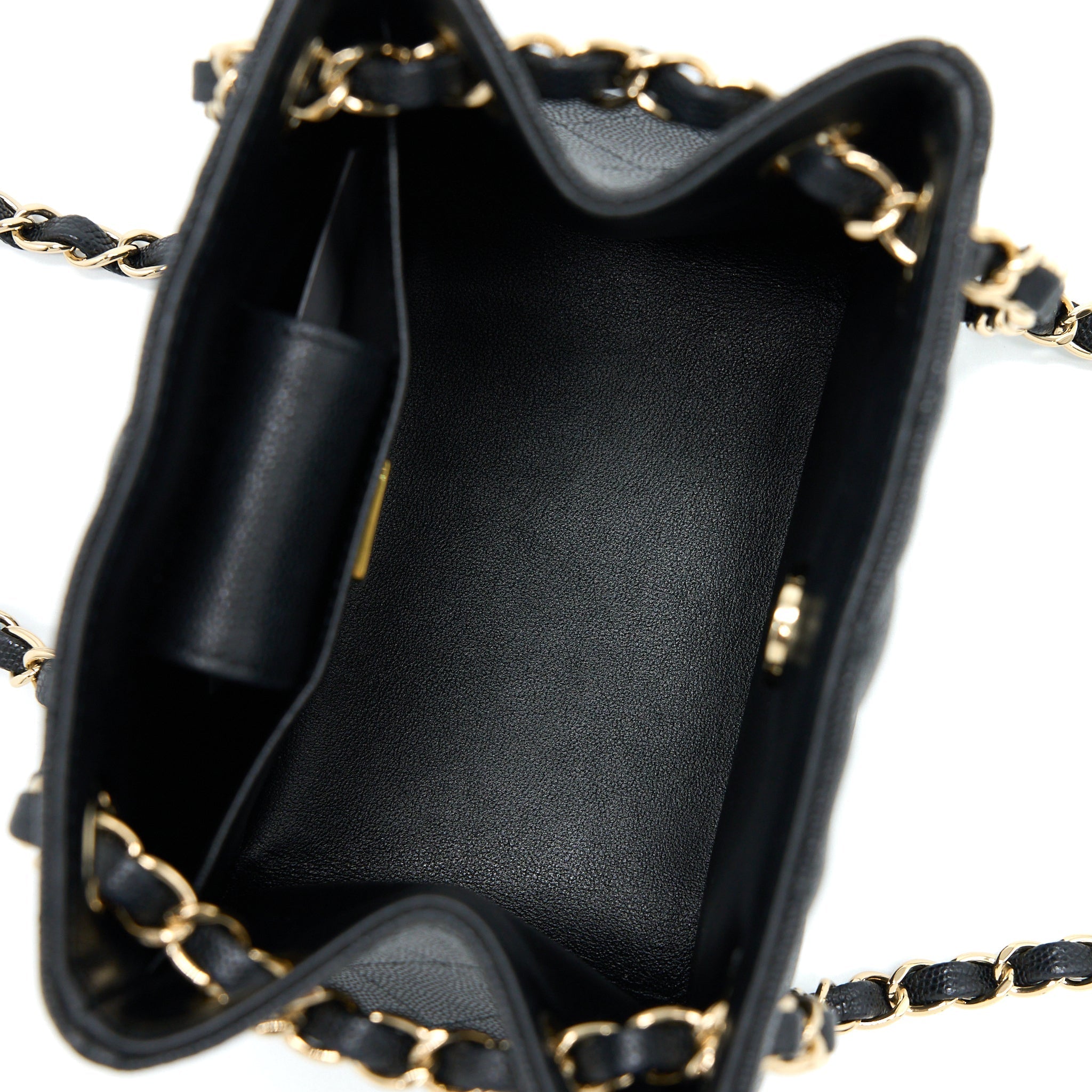 Chanel 22S Mini Bucket Bag Caviar Black L (Microchip)