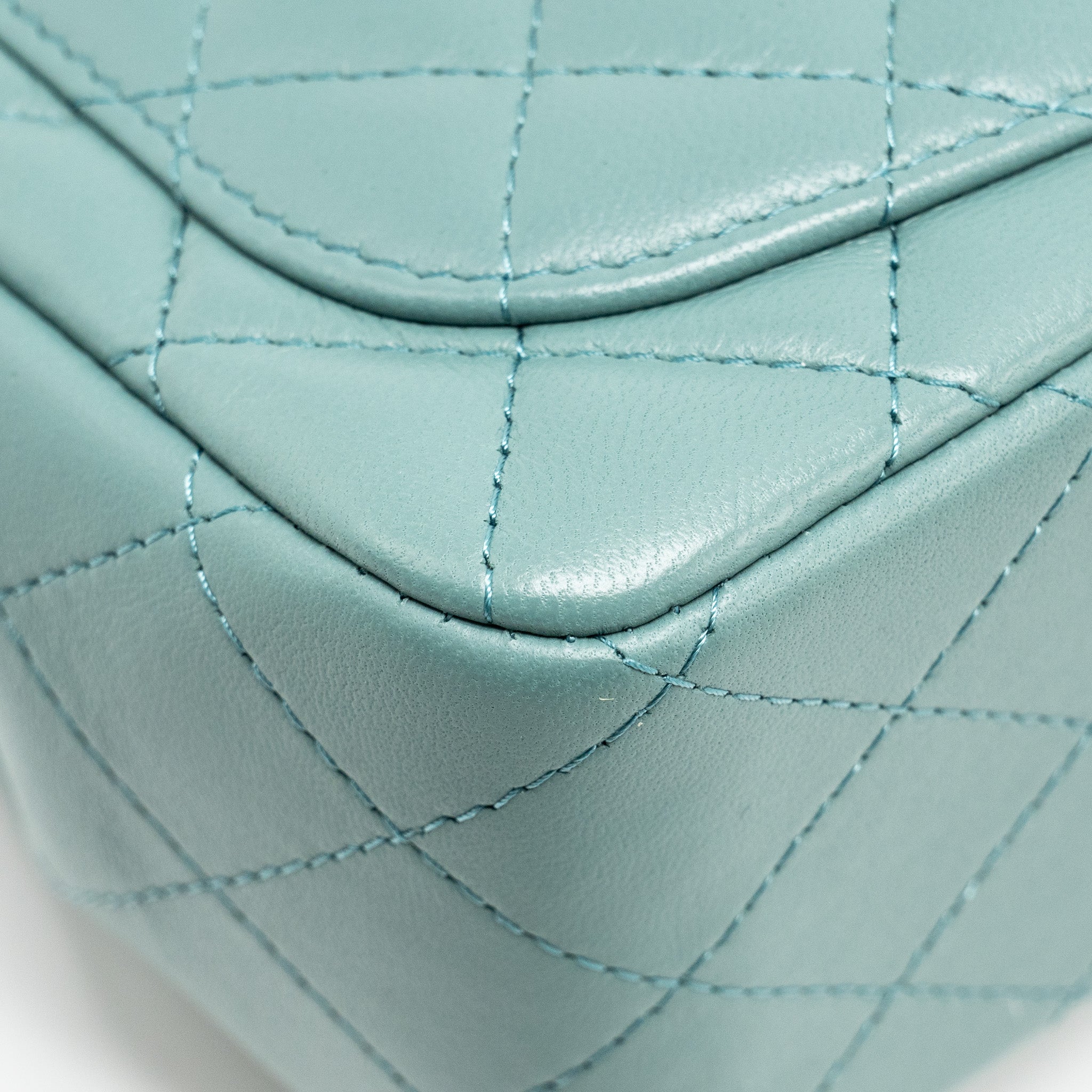 Chanel Mini Square Flap Bag Lambskin Green L (Microchip)