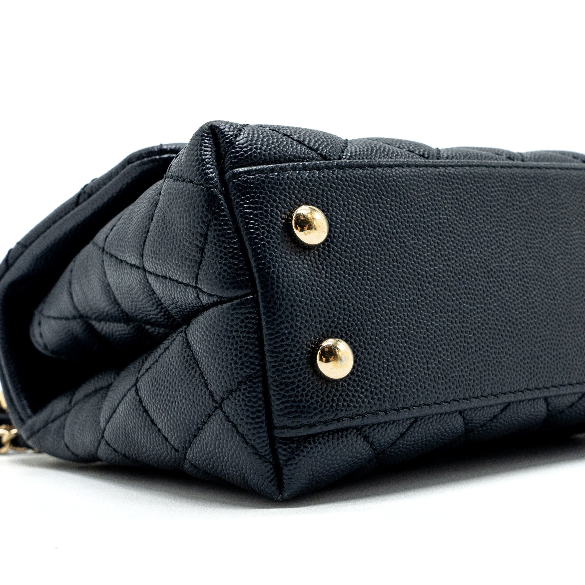 Chanel Small Coco Handle Bag Caviar Navy L