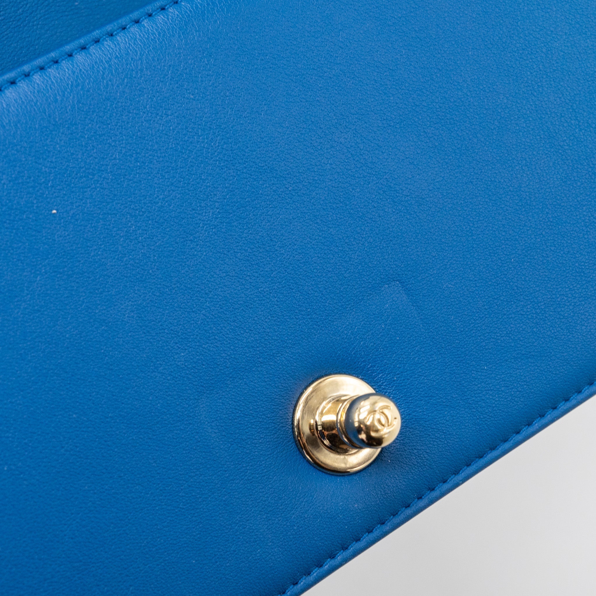Chanel Small Boy Bag Calfskin Blue L