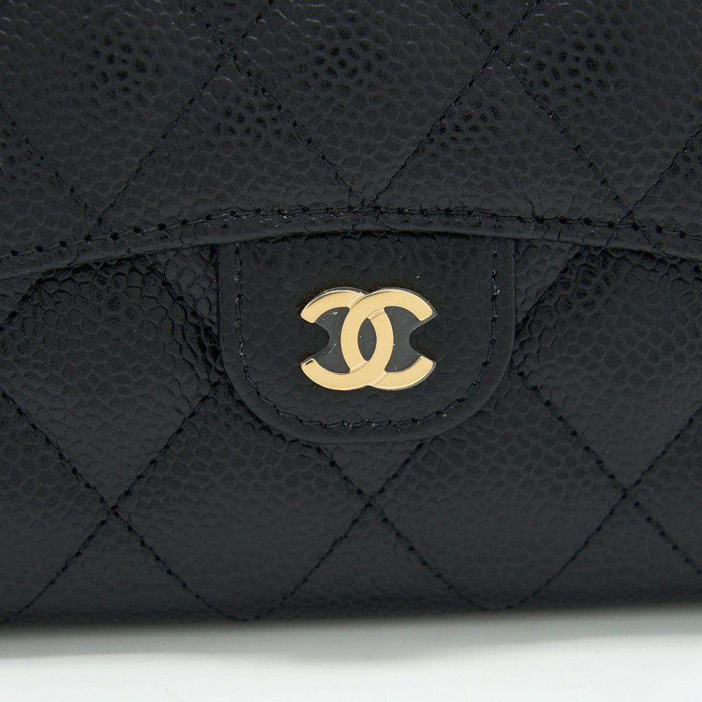 Chanel Small flap Wallet Caviar Black