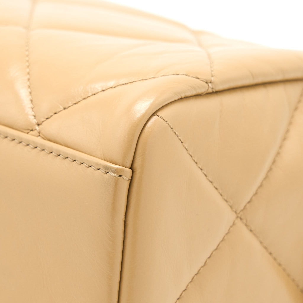 Chanel Bowling Bag Aged Calfskin Beige