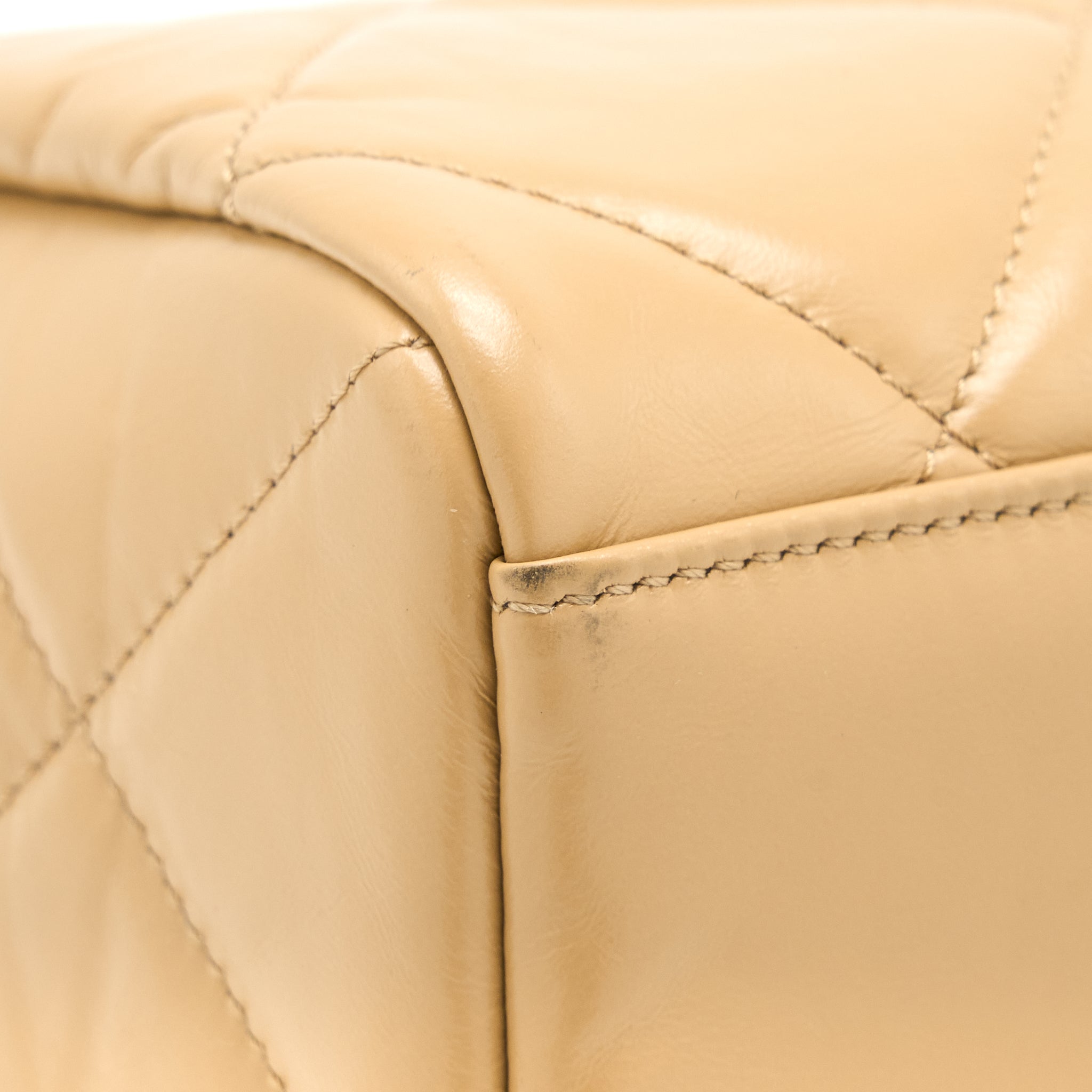 Chanel Bowling Bag Aged Calfskin Beige