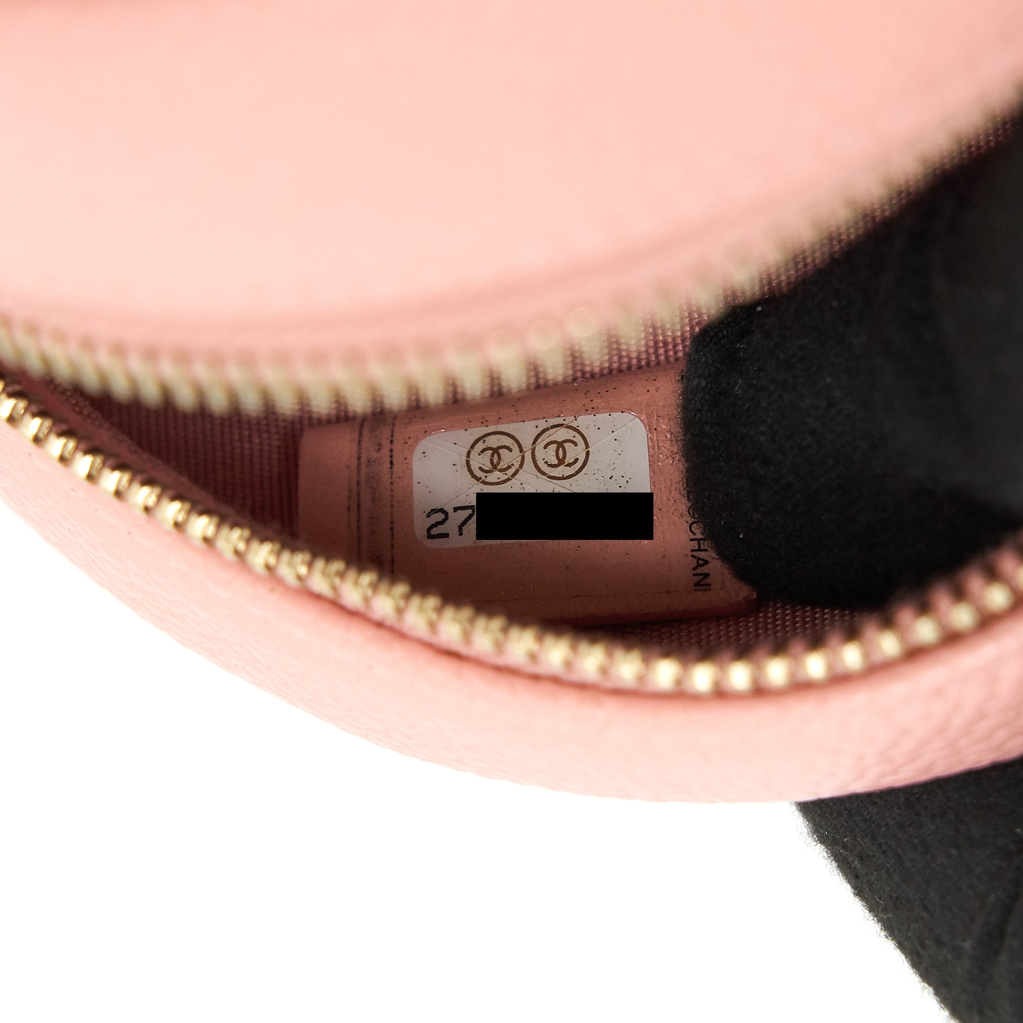 Chanel mini Round Vanity with chain caviar pink