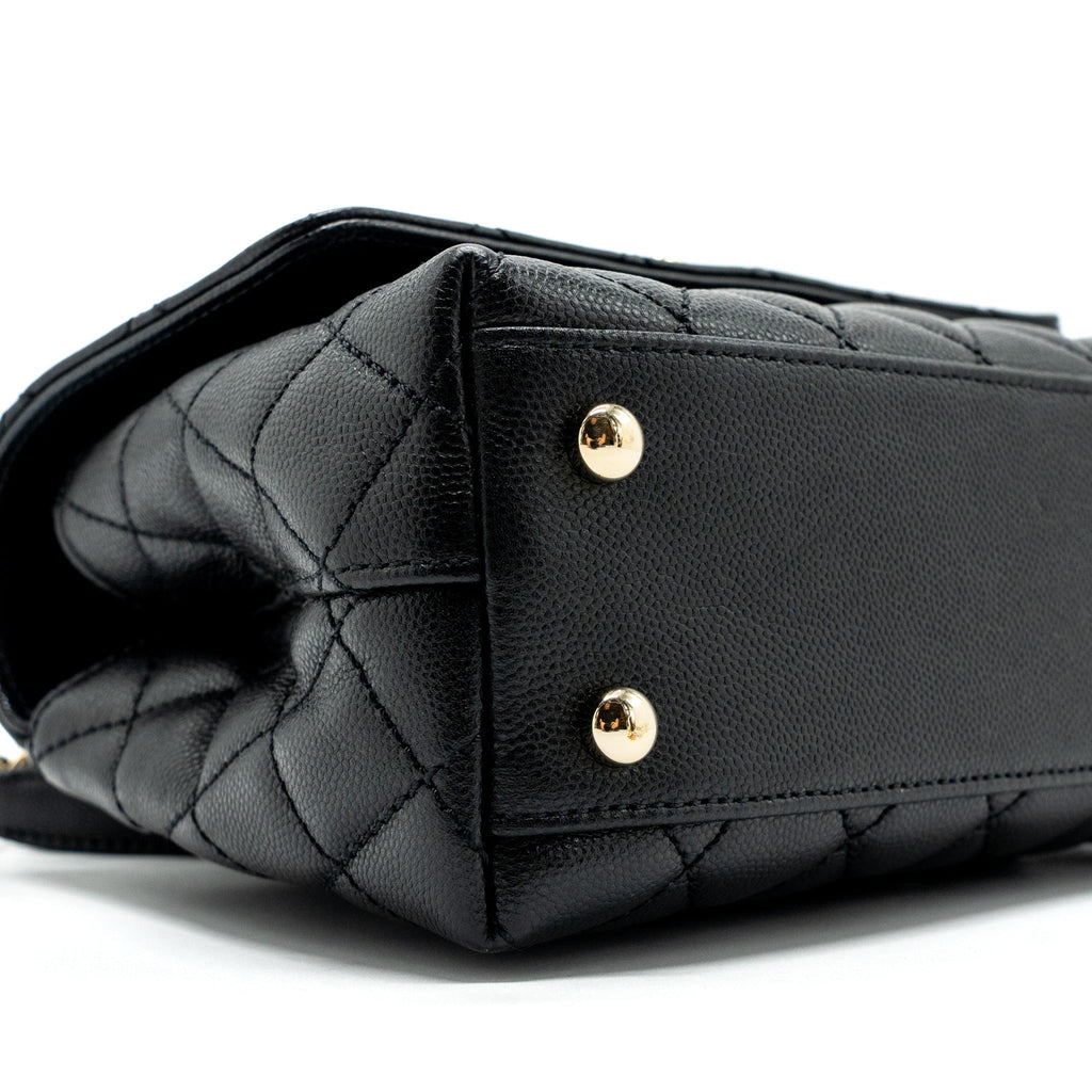 Chanel small coco handle caviar black L (microchip)