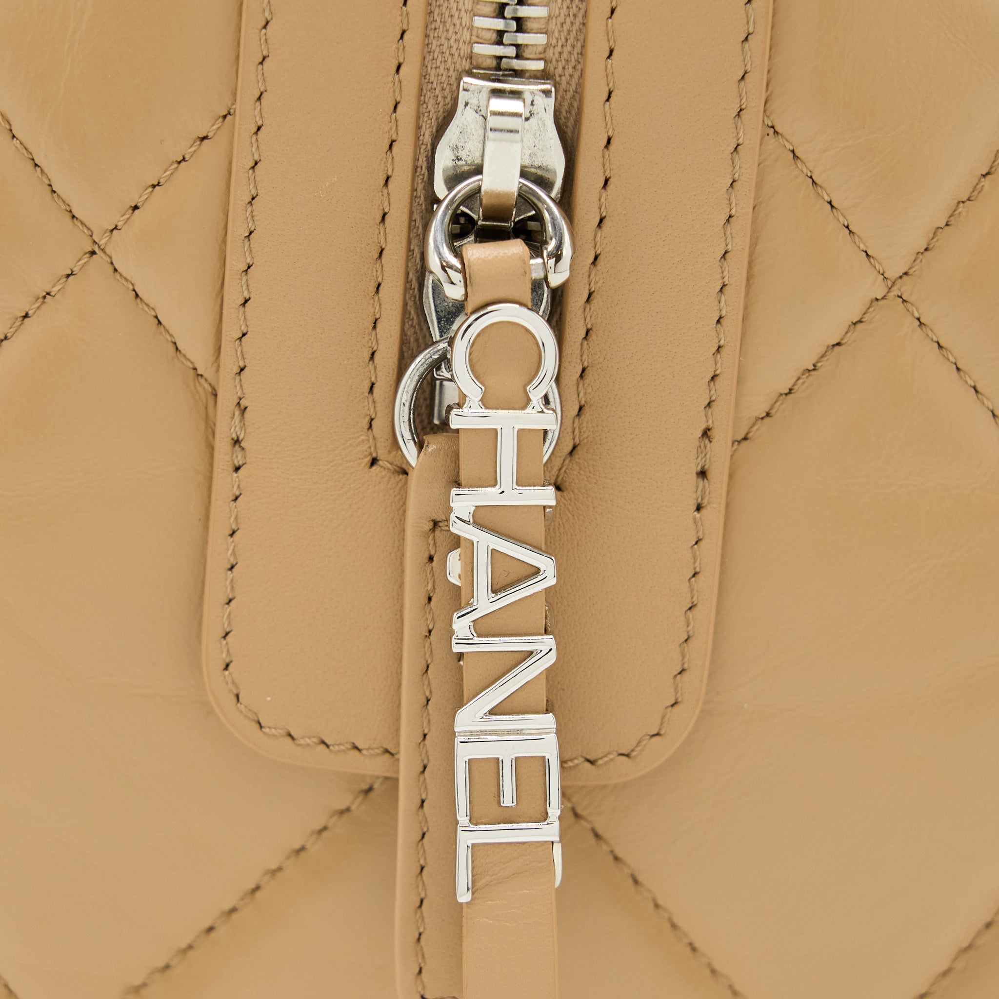 Chanel Bowling Bag Aged Calfskin Beige