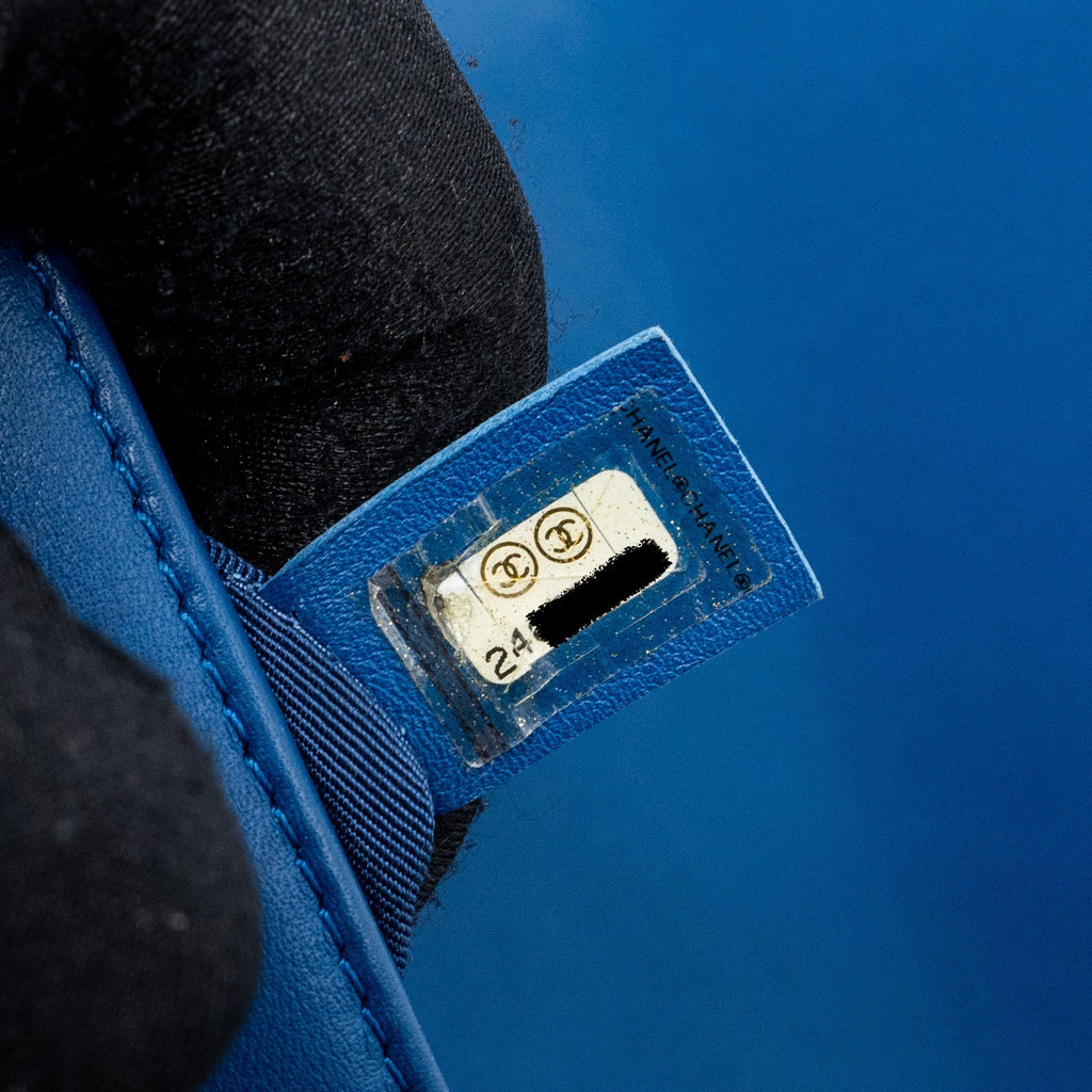 Chanel Small Boy Bag Calfskin Blue L
