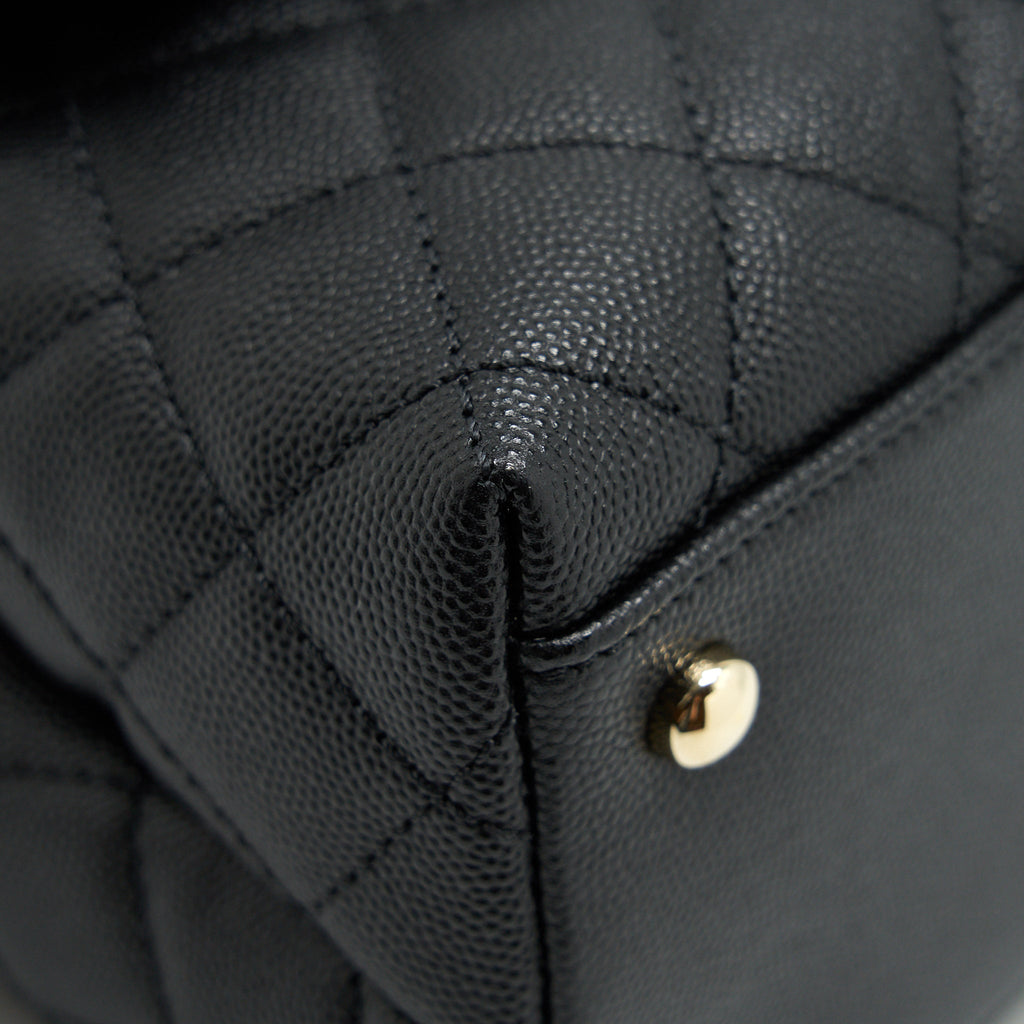 Chanel Medium Coco Handle Caviar Black L